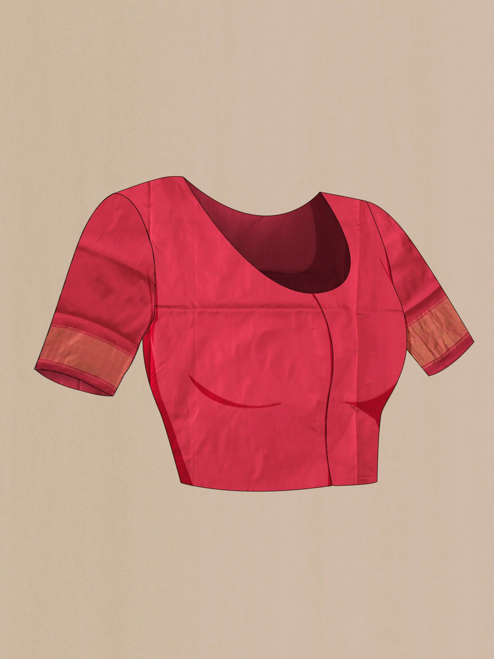 Rust Pochampally Silk Saree - Image 5