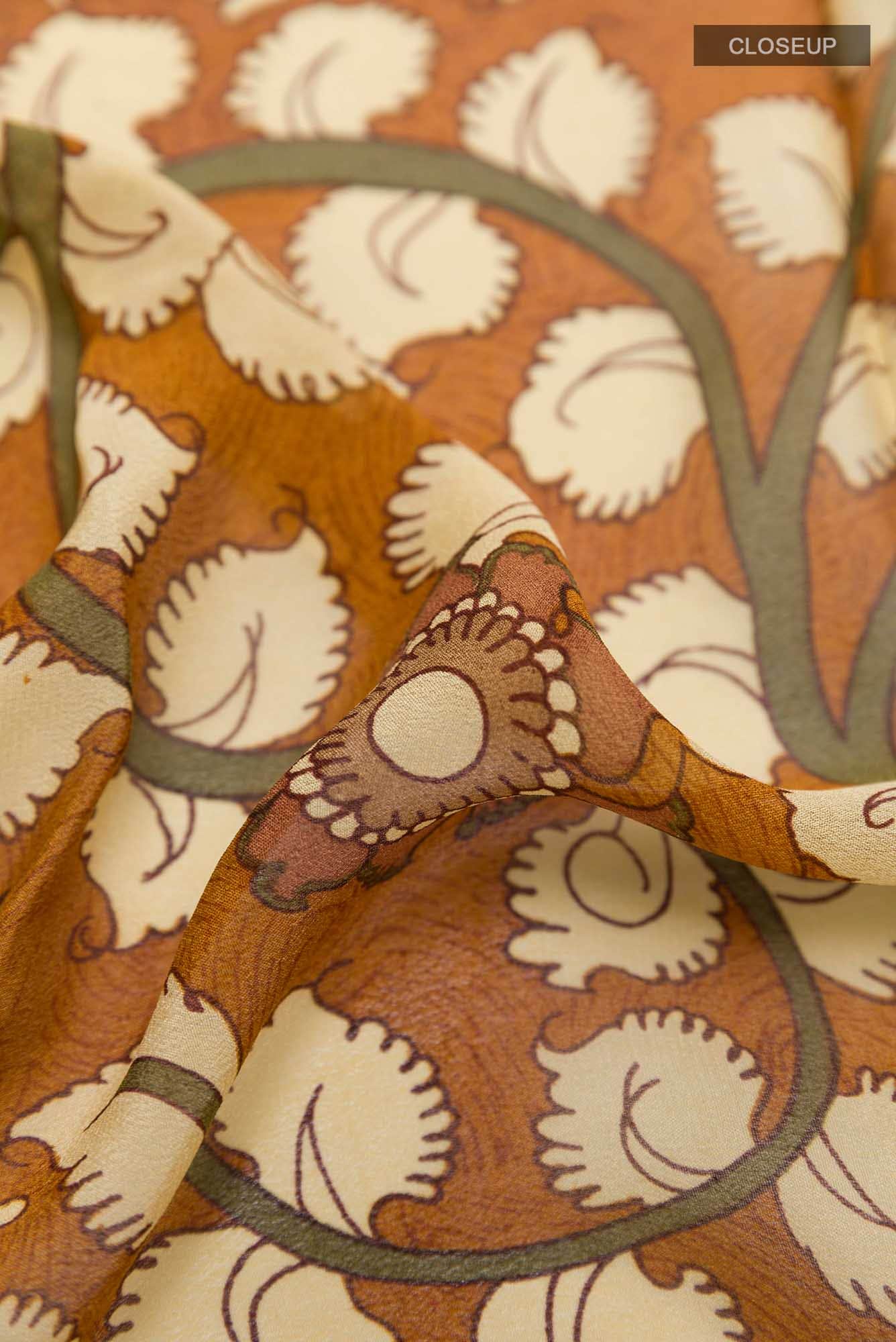 Rust Satin Silk Saree - Image 2