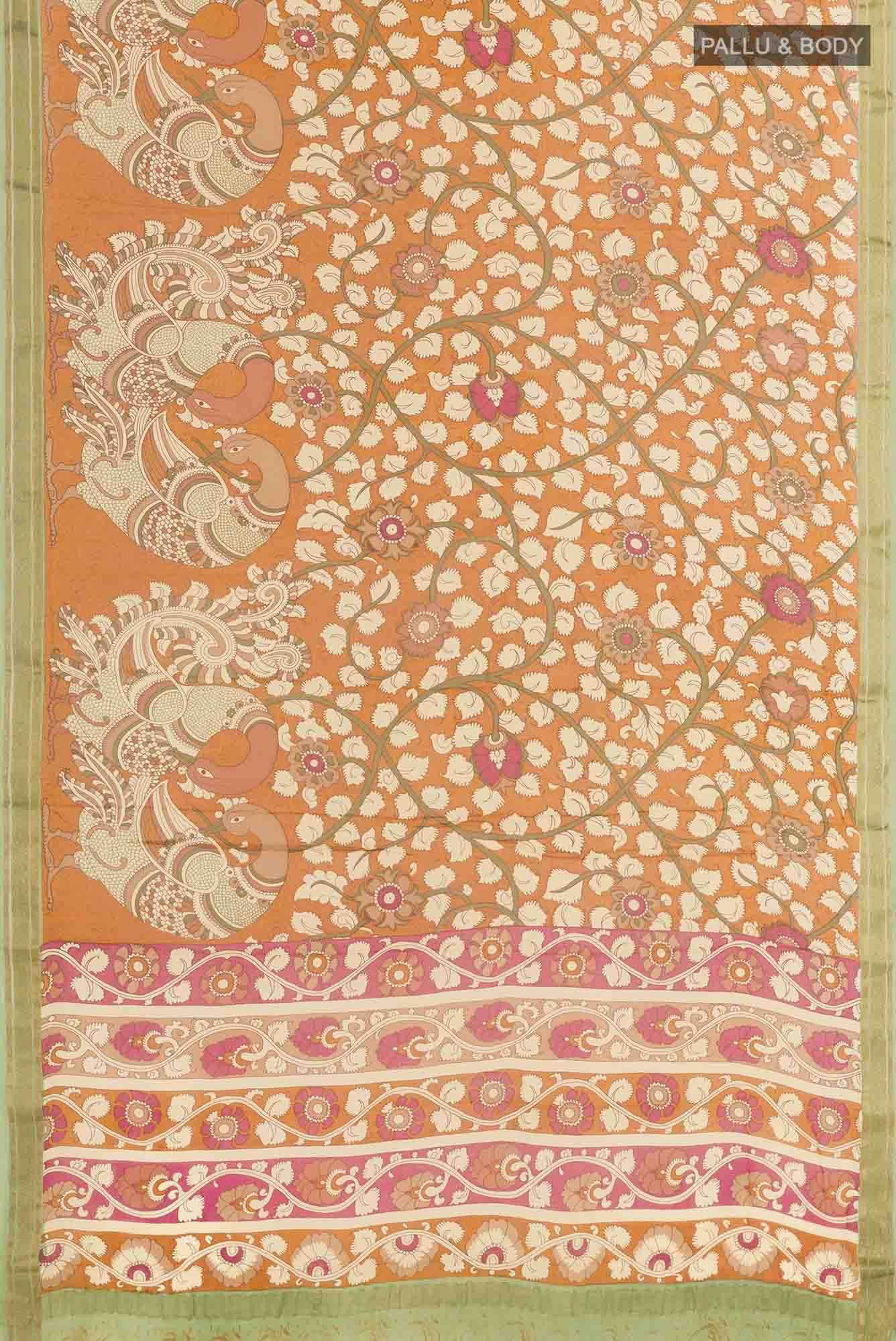 Rust Satin Silk Saree - Image 3
