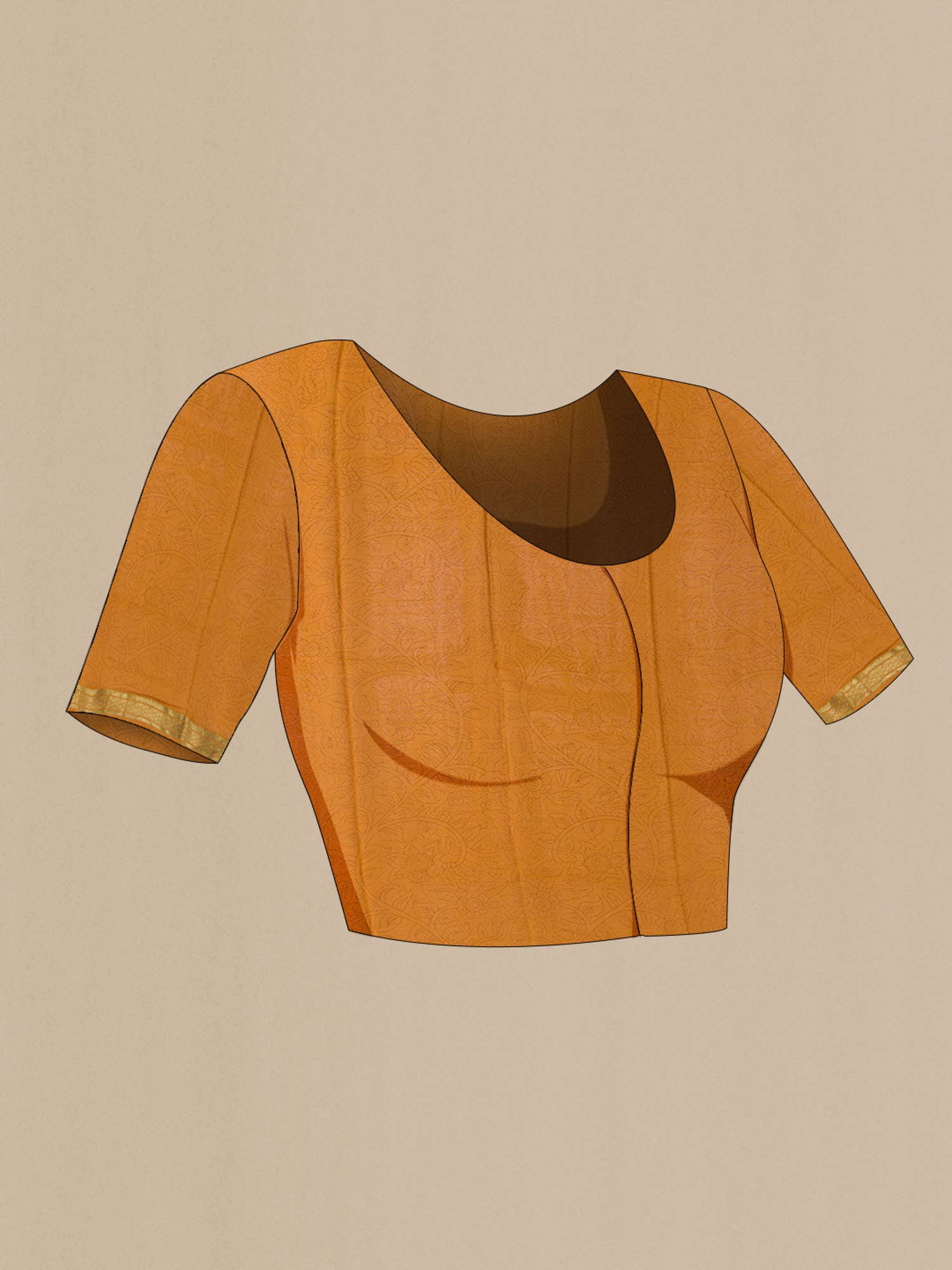 Rust Satin Silk Saree - Image 5