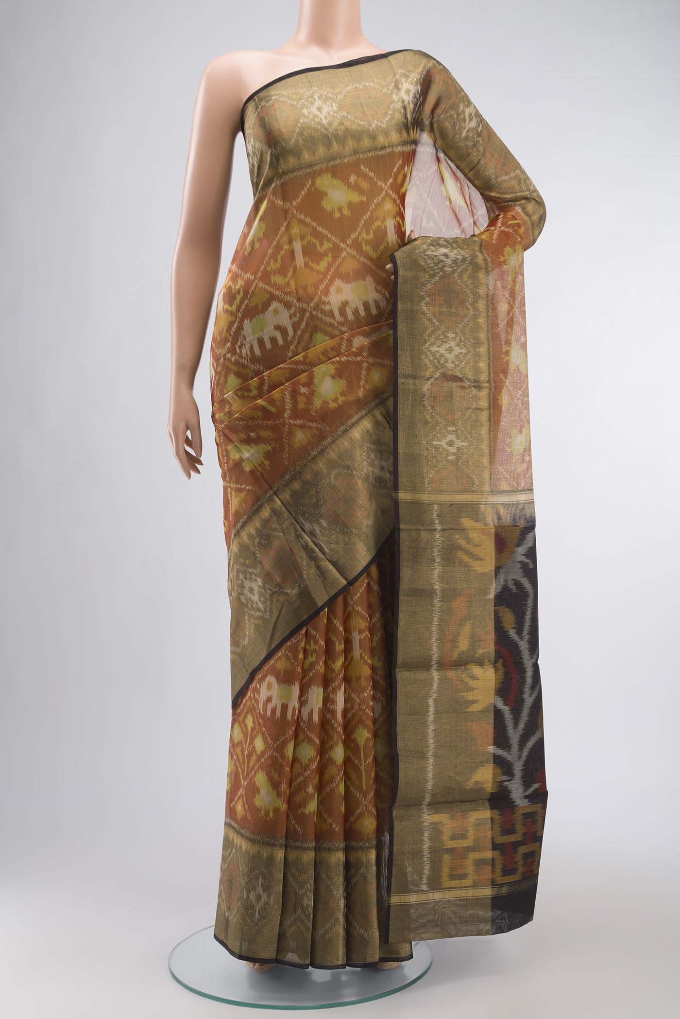 Rust Silk Cotton Saree