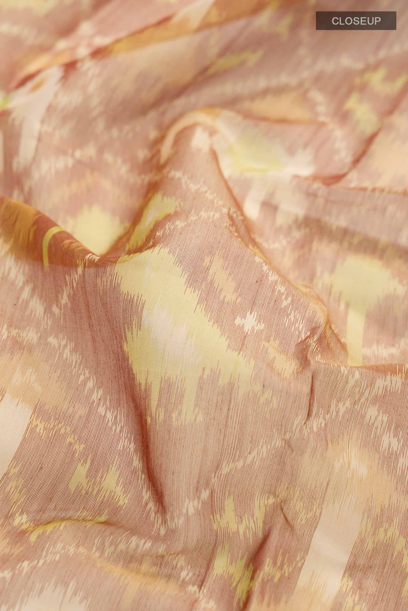 Rust Silk Cotton Saree - Image 2