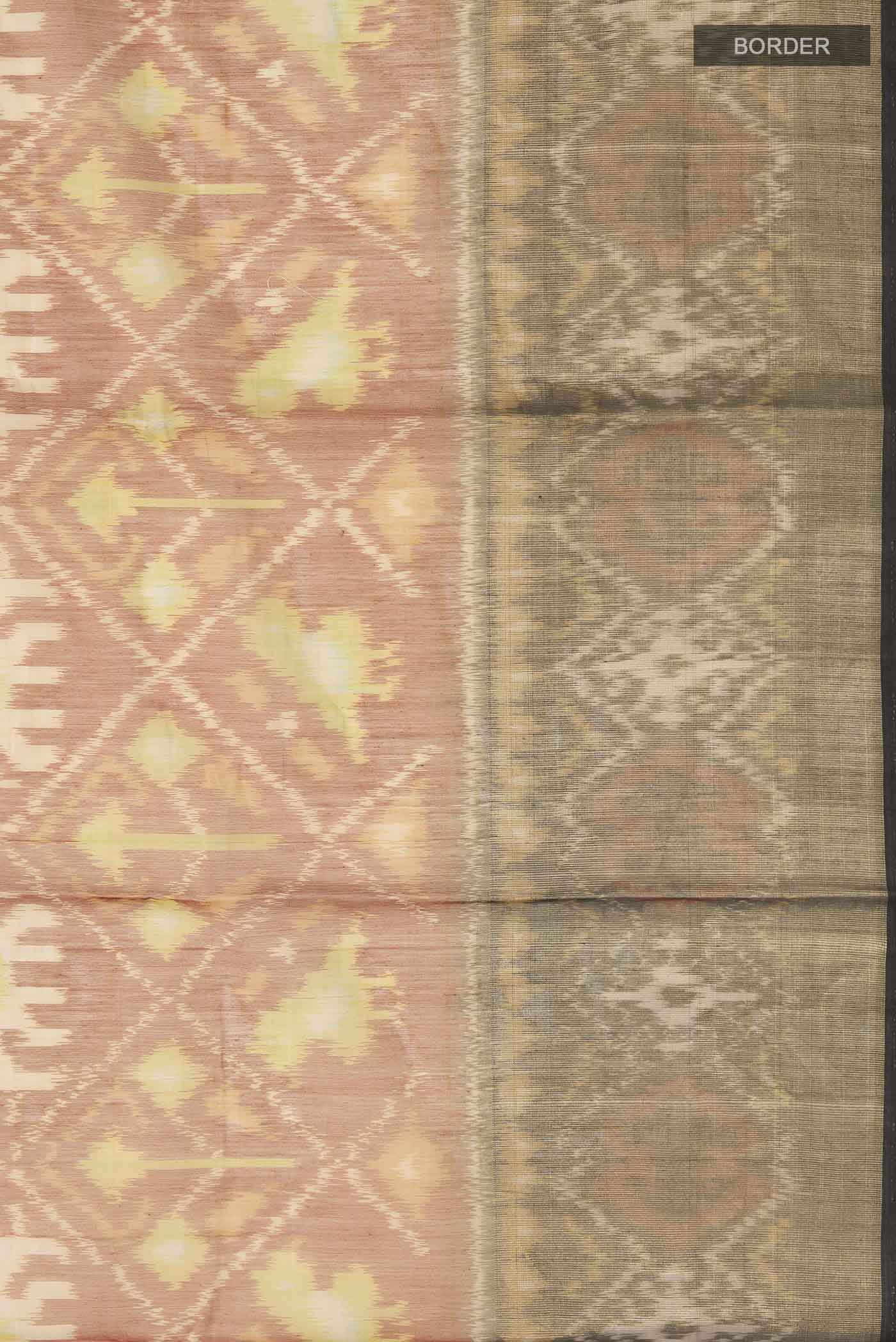 Rust Silk Cotton Saree - Image 3
