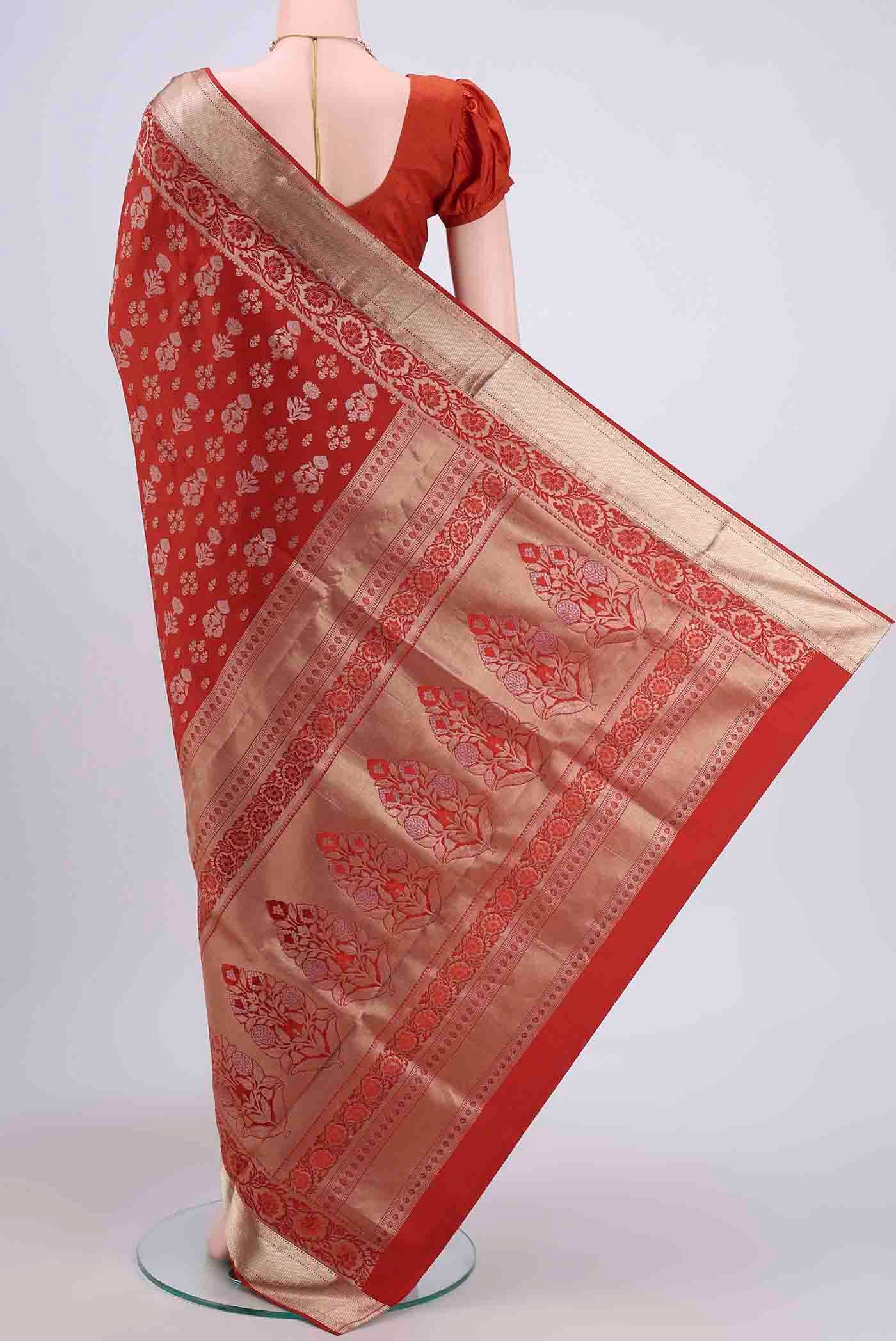Rust Soft Silk Saree - Image 3