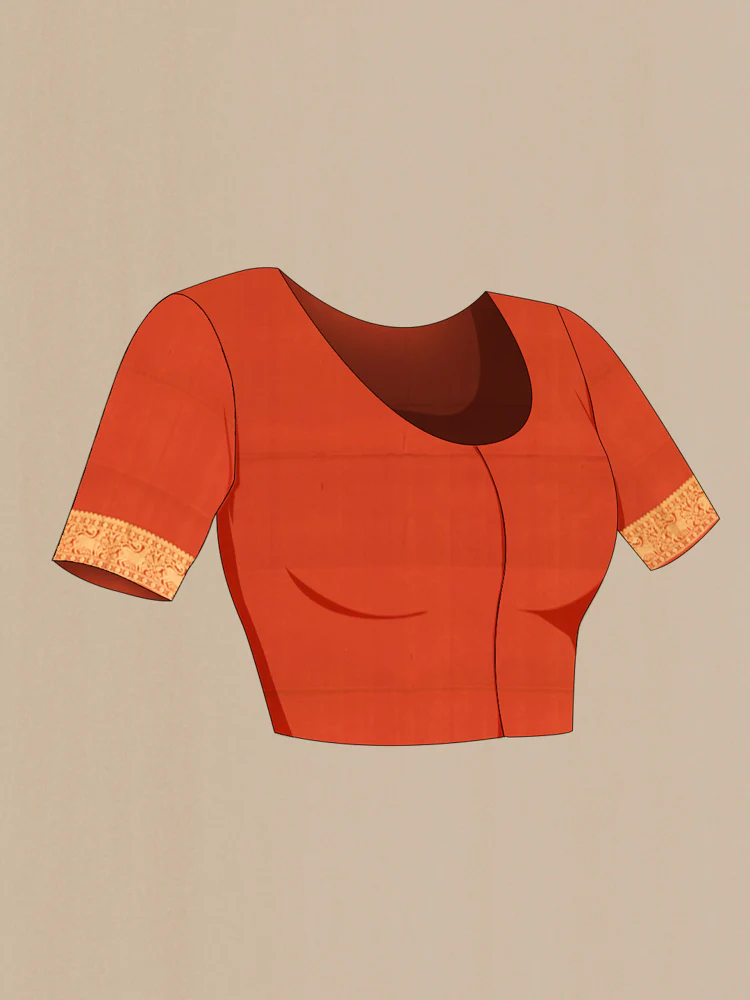 Rust Soft Silk Saree - Image 4