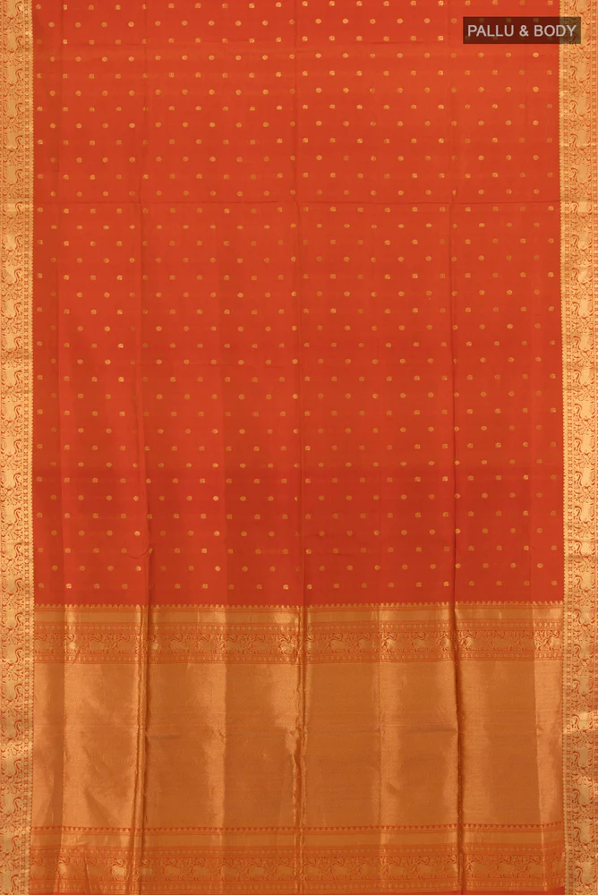 Rust Soft Silk Saree - Image 5