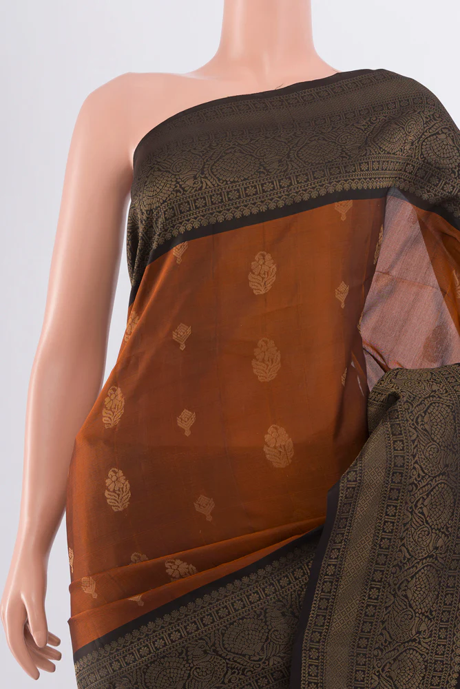 Rust Soft Silk Saree - Image 2