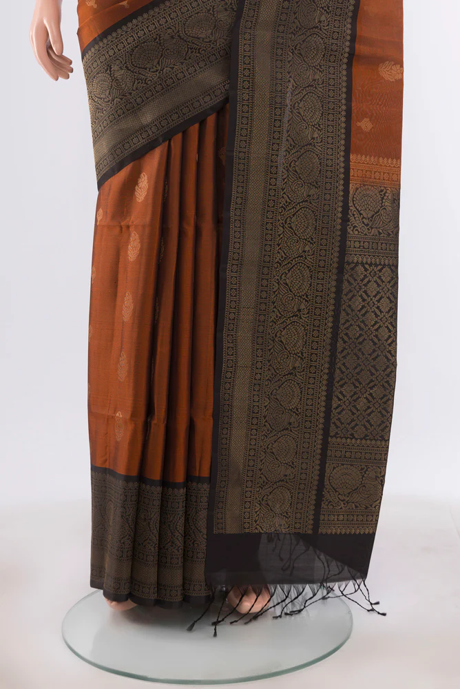 Rust Soft Silk Saree - Image 3