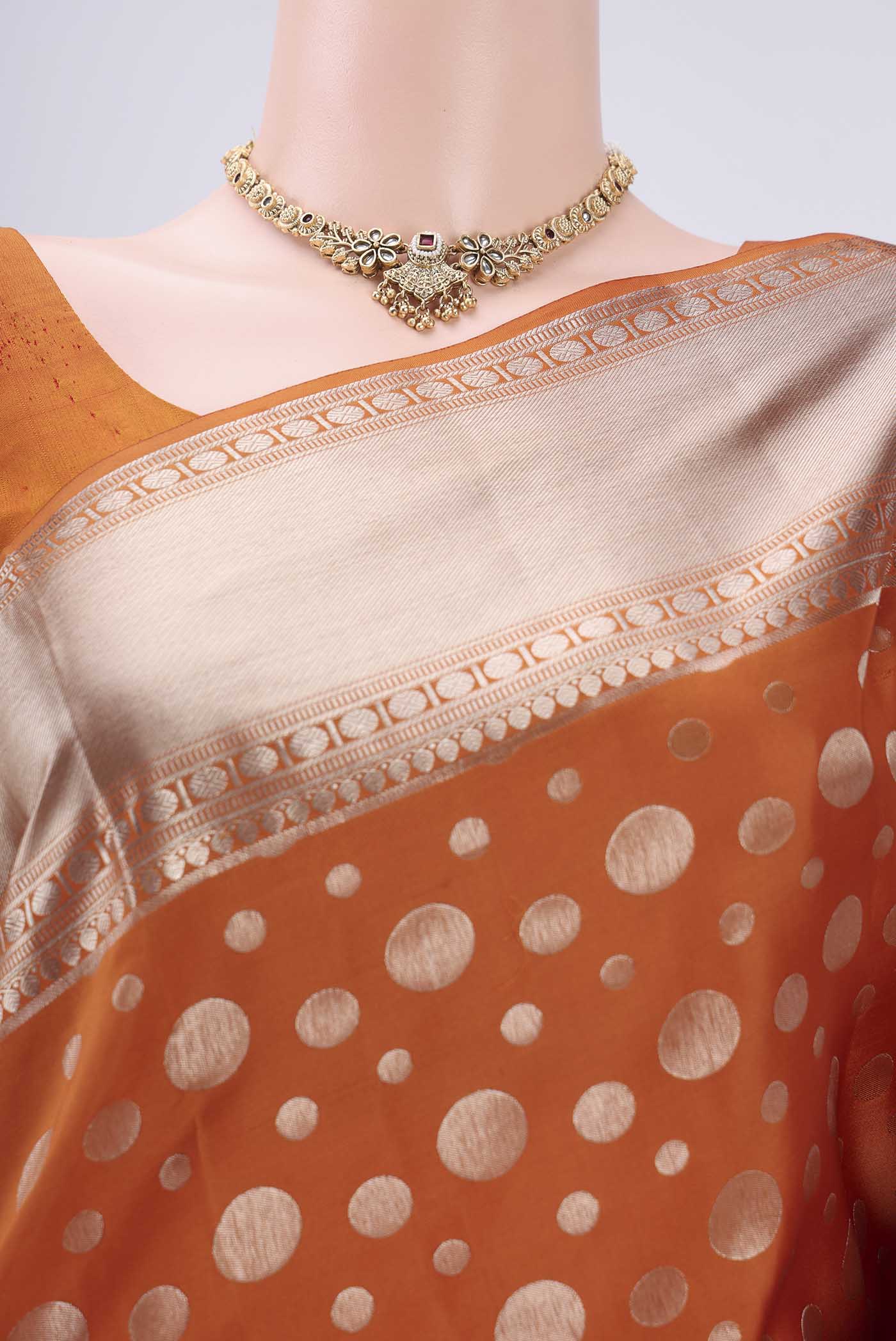 Rust Soft Silk Saree - Image 2