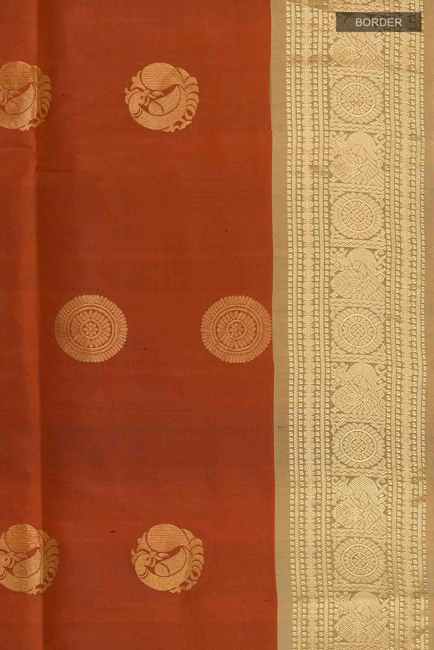 Rust Soft Silk Saree - Image 4