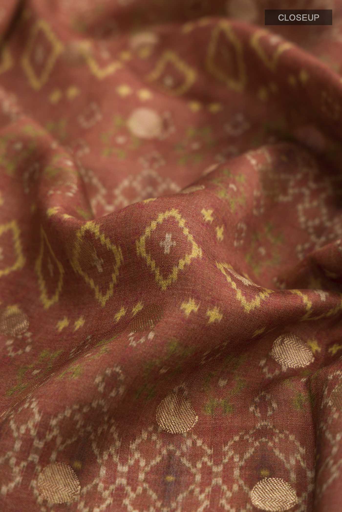 Brown Tussar Silk Saree - Image 2