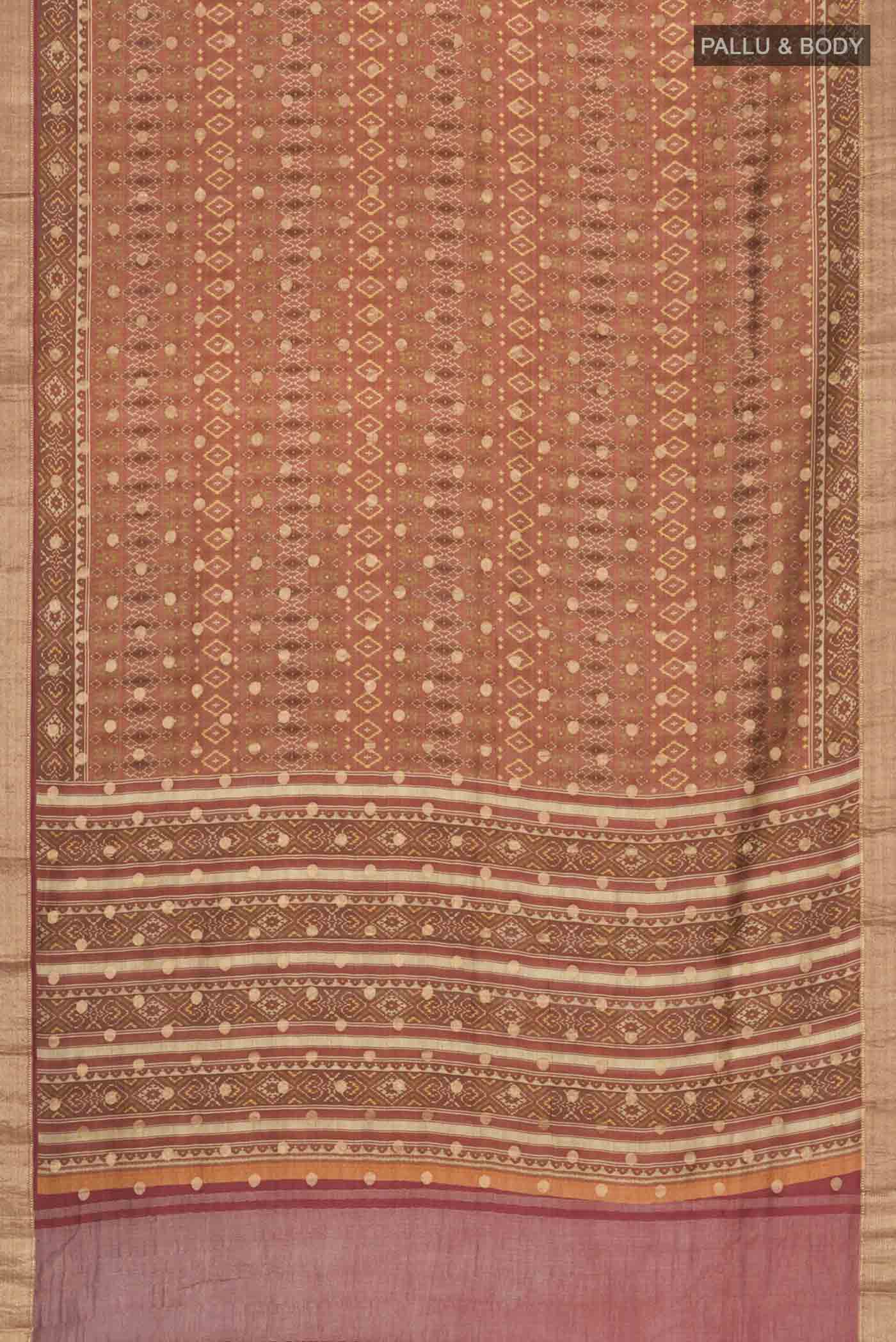 Brown Tussar Silk Saree - Image 5