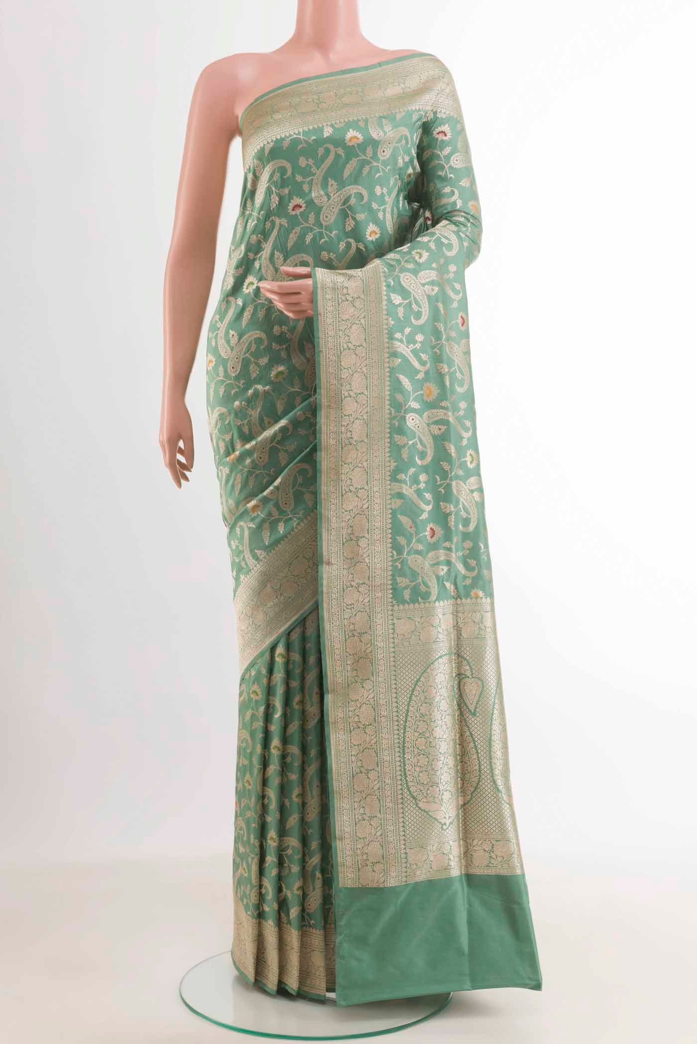 Sage Green Banarasi Silk Saree