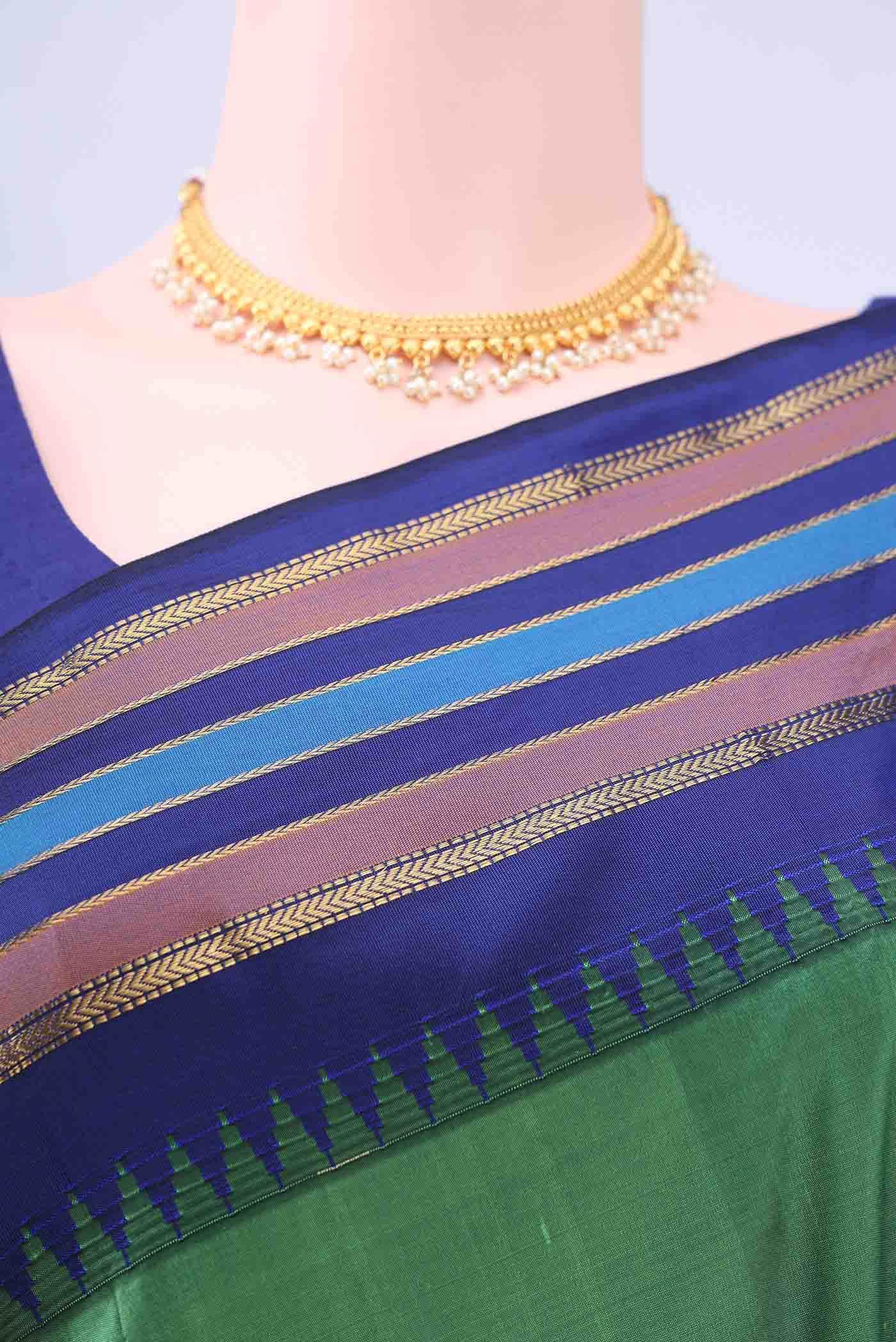Sage Green Blended Bangalore Silk - kadyal Saree - Image 3