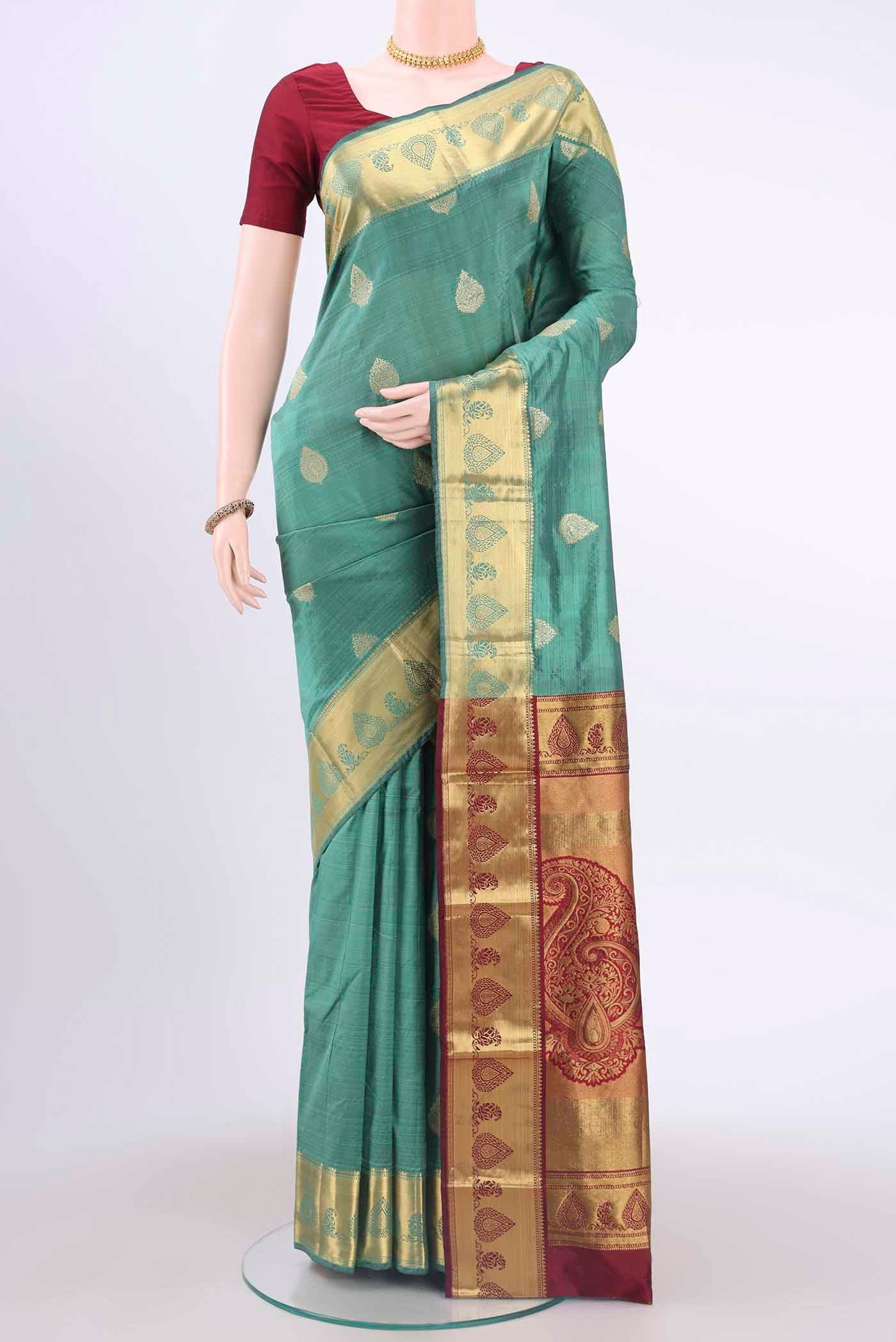 Sage Green Blended Bangalore Silk Saree