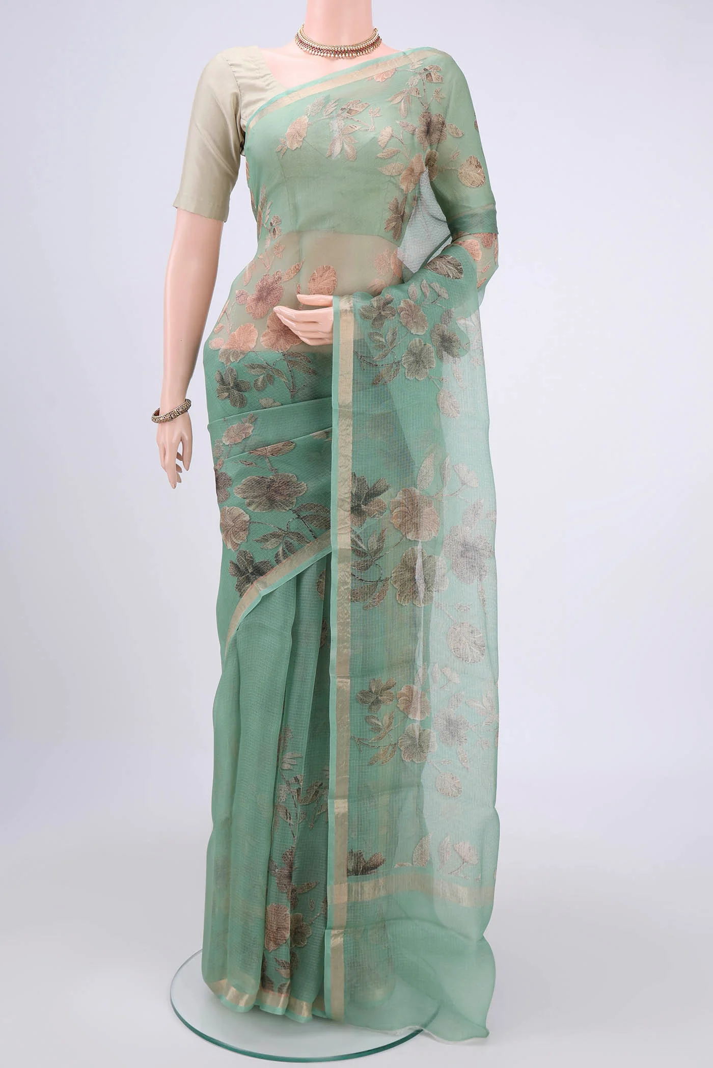 Sage Green Kota Silk Saree