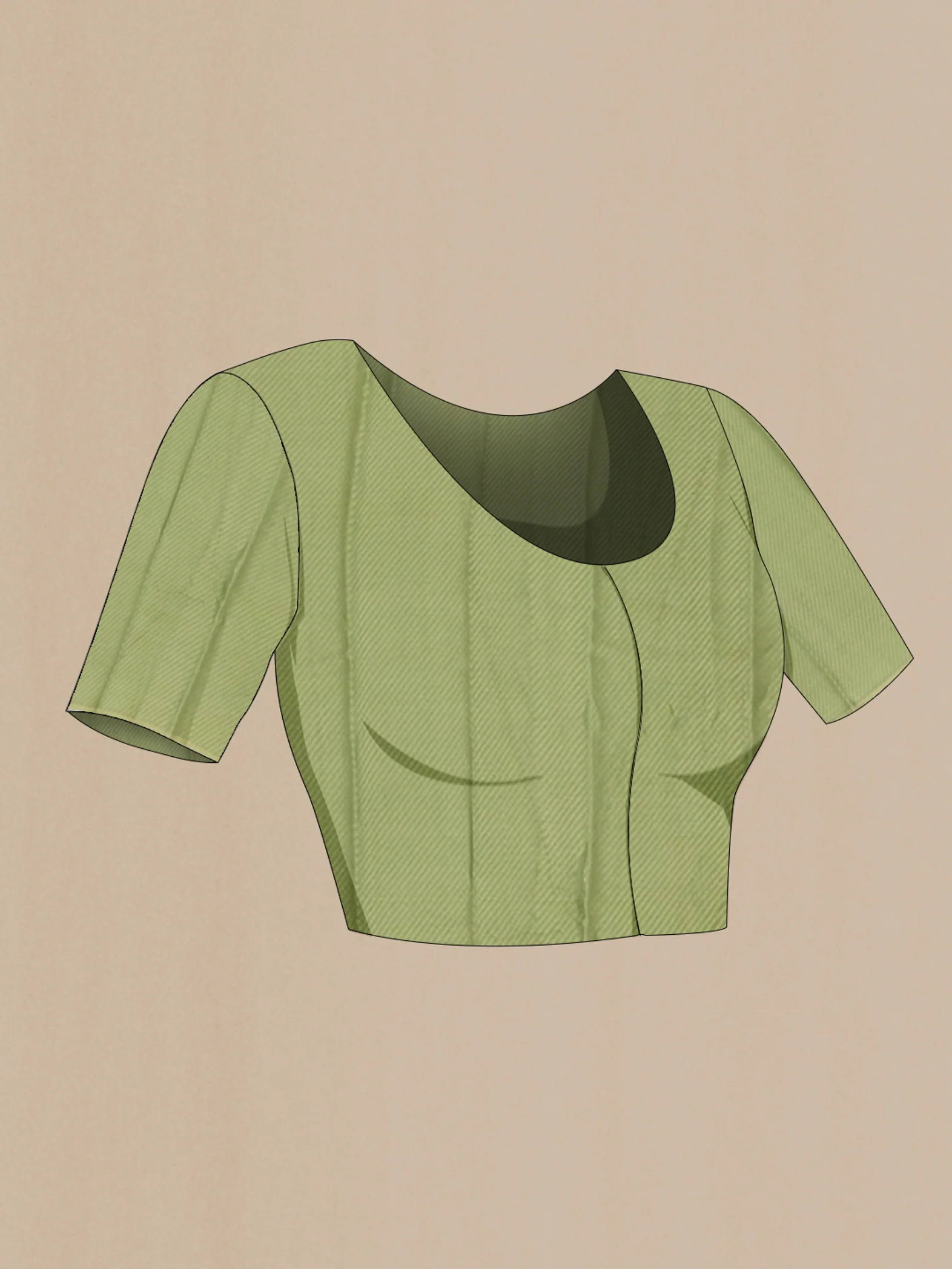 Sage Green Mysore Chiffon Saree - Image 4
