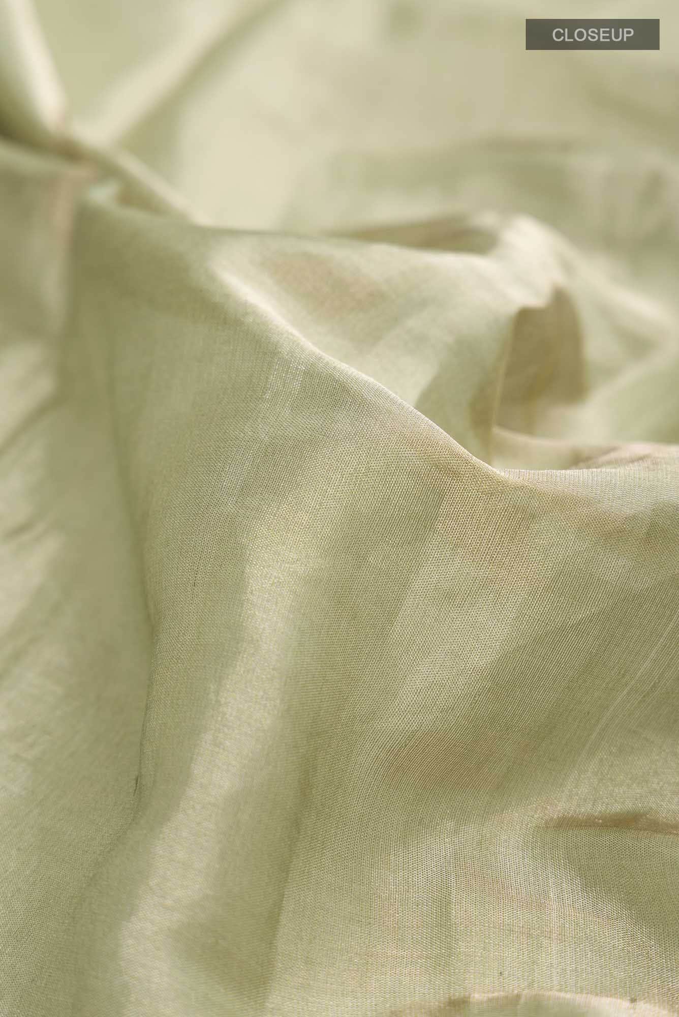 Sage Green Tissue Silk Saree - Image 2