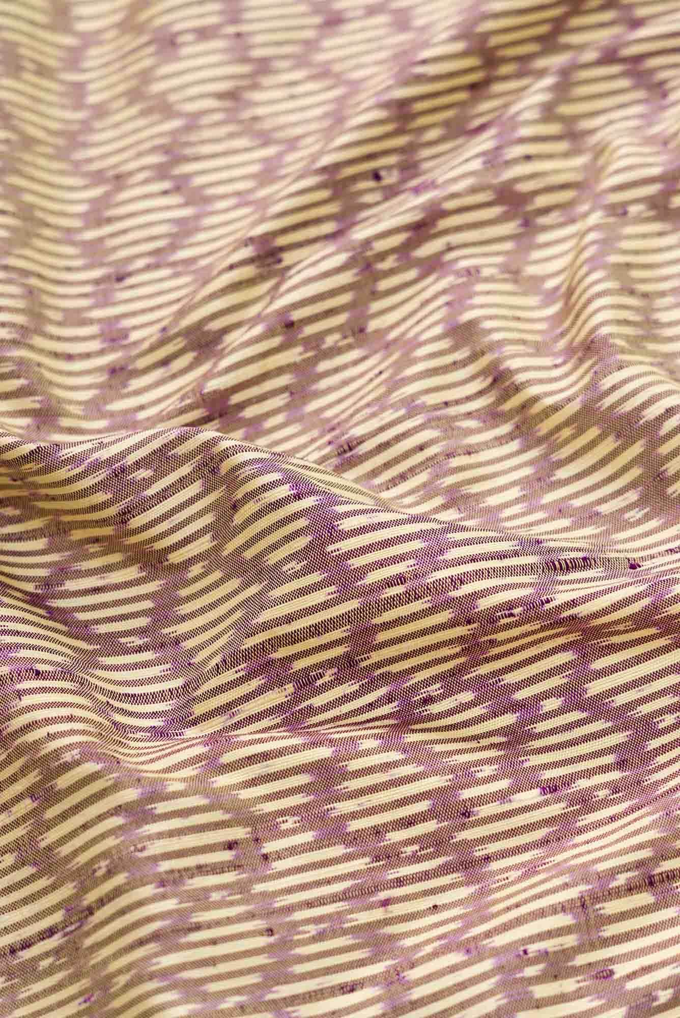 Sandal and Purple Dual Tone Raw Silk Saree - Image 3