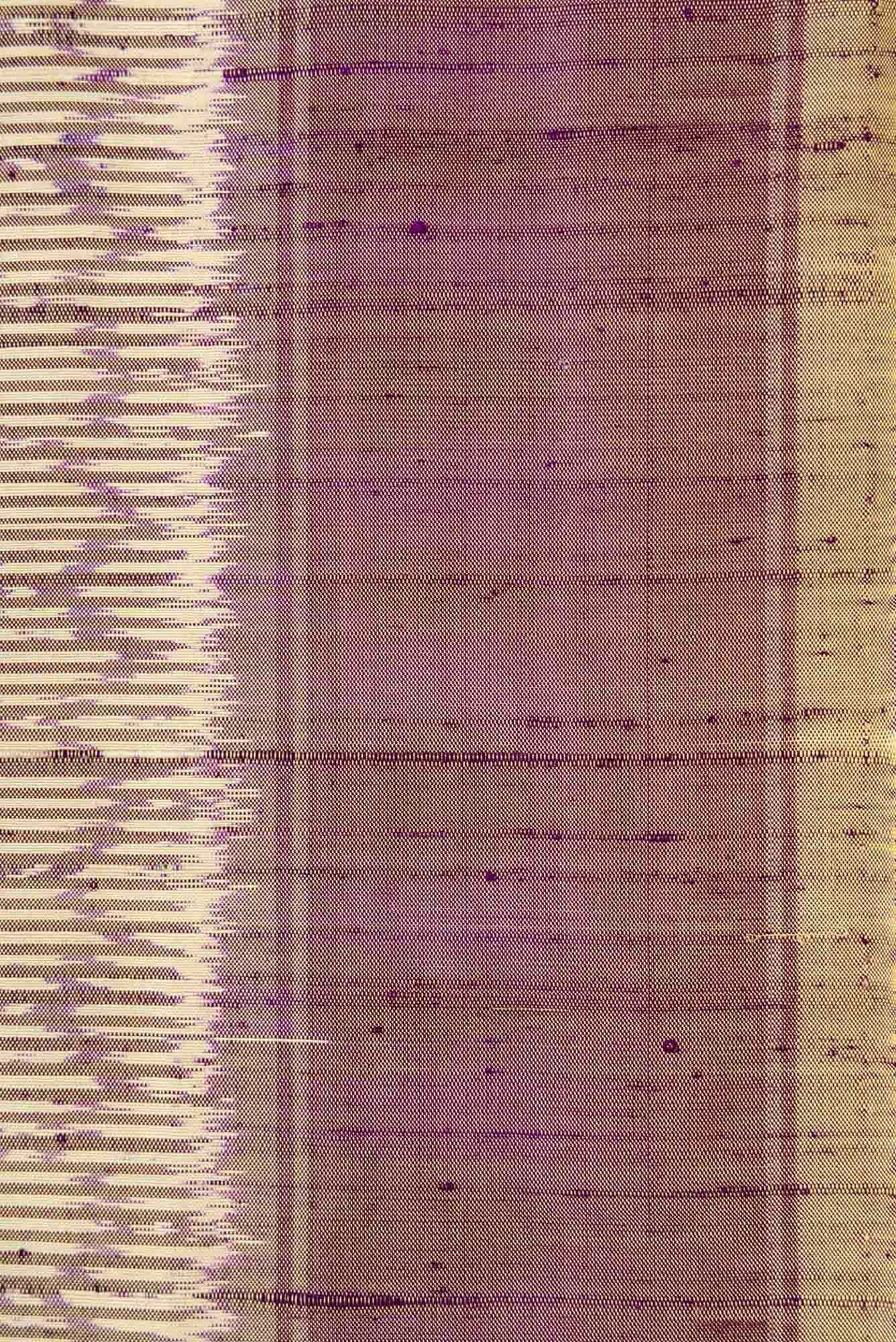 Sandal and Purple Dual Tone Raw Silk Saree - Image 5