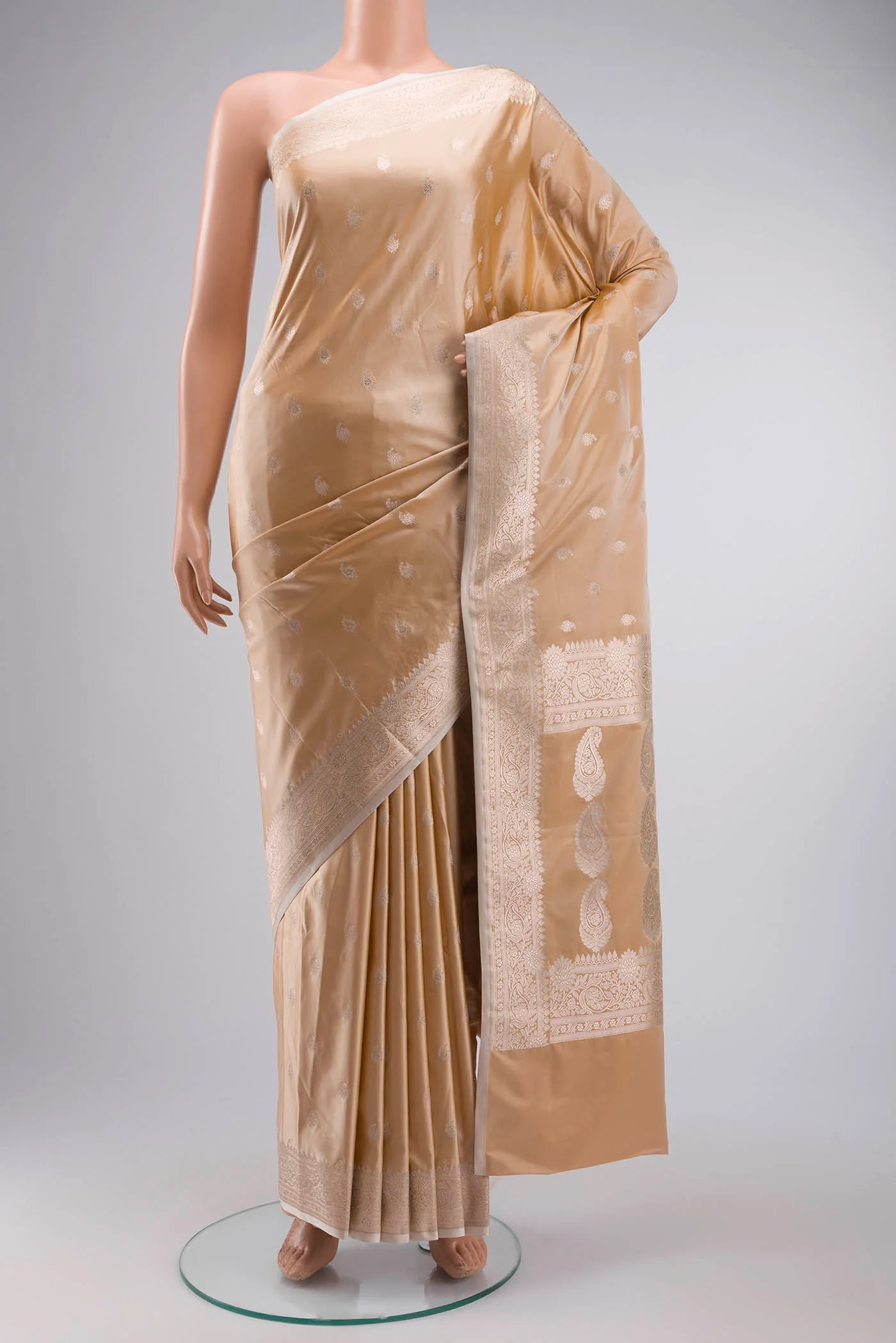 Sandal Blended Banarasi Silk Saree