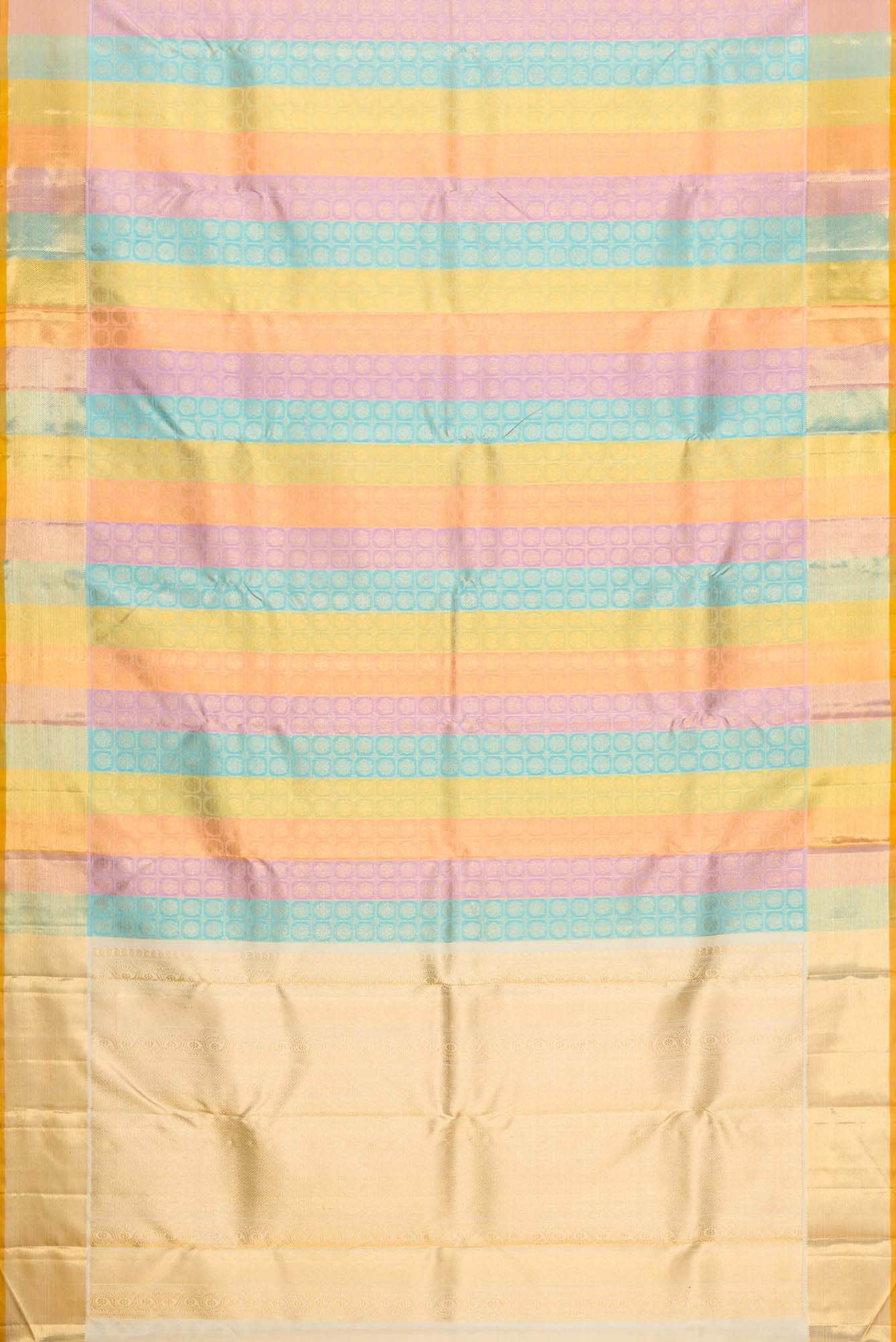 Pure Silk Pure Zari Multi Color Kanjivaram Saree - Image 4