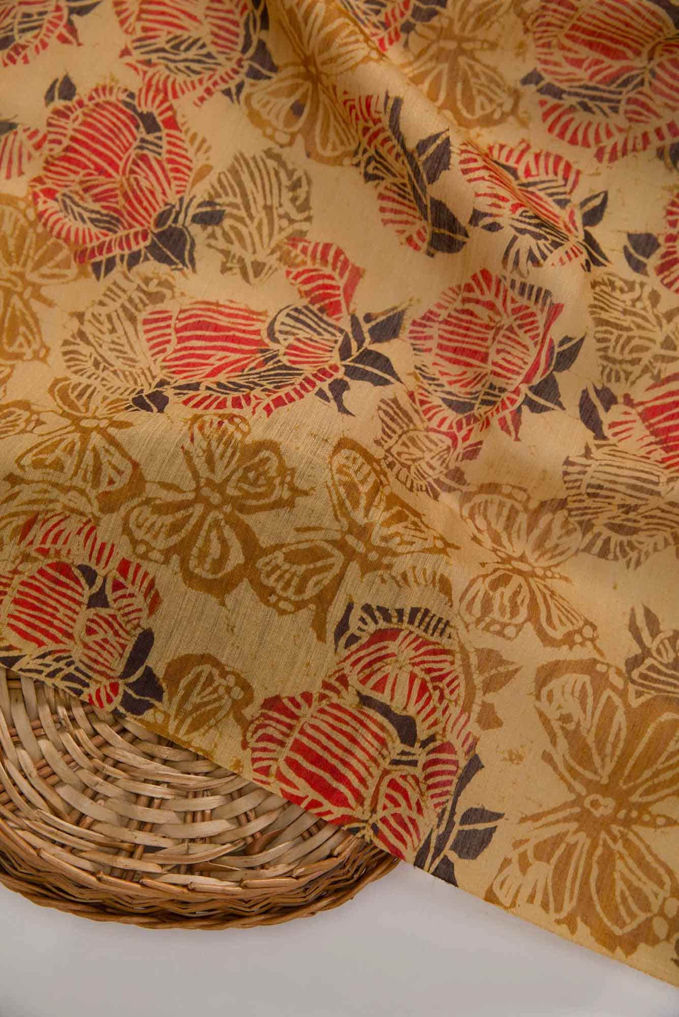 Sandal Chanderi Silk Dress Material - Image 3
