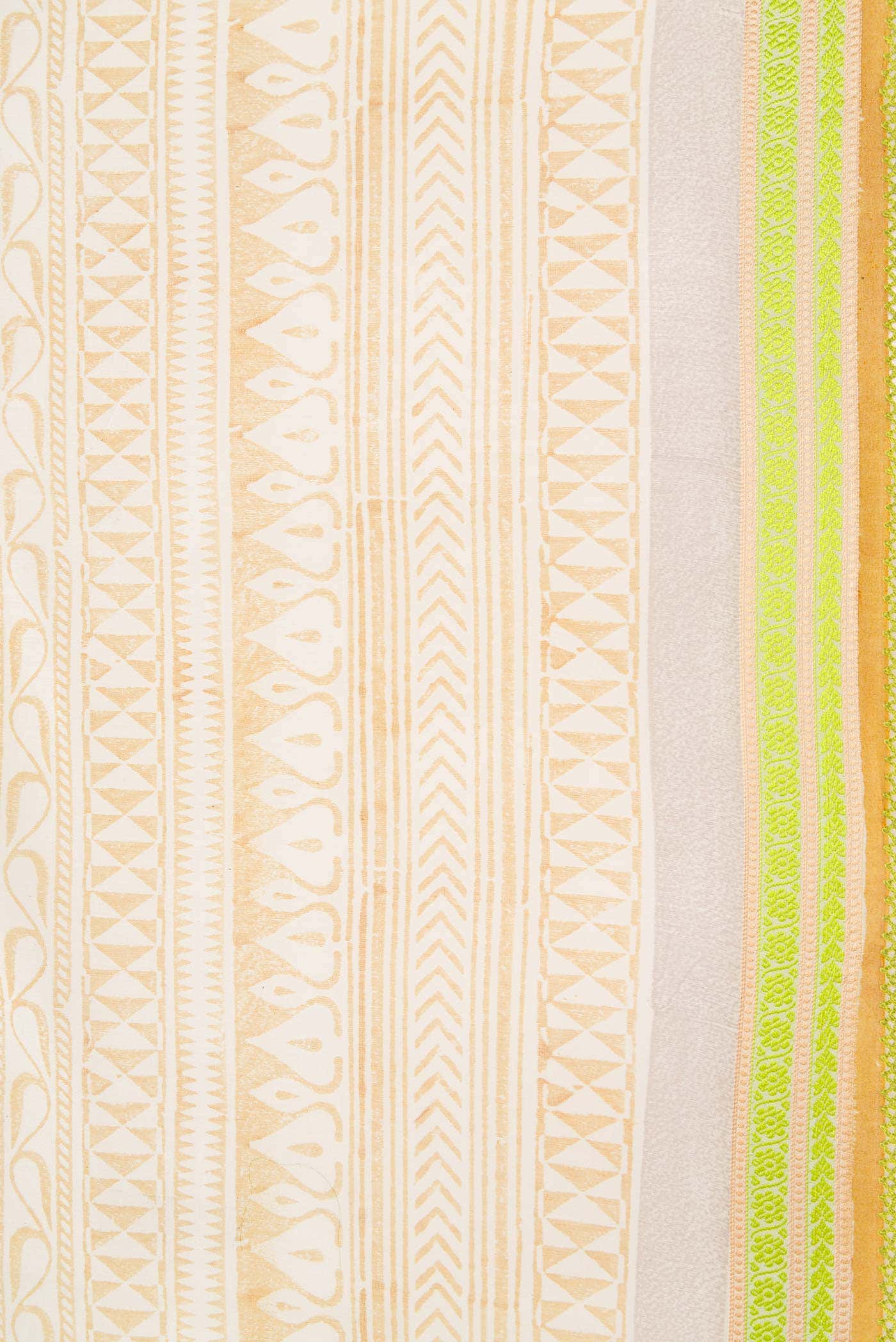 Off White Chanderi Silk Cotton Saree - Image 3