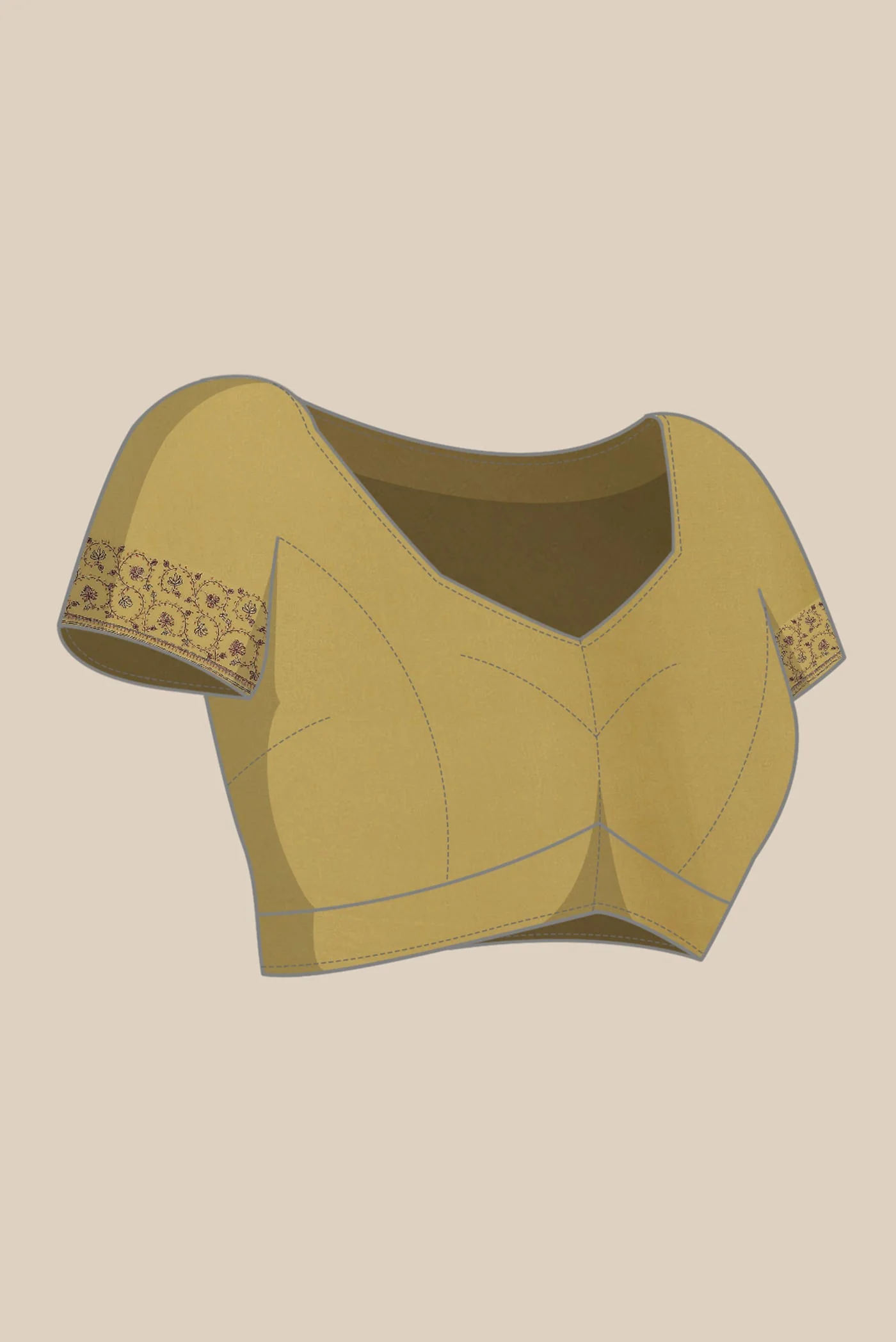 Sandal Crepe Saree - Image 8
