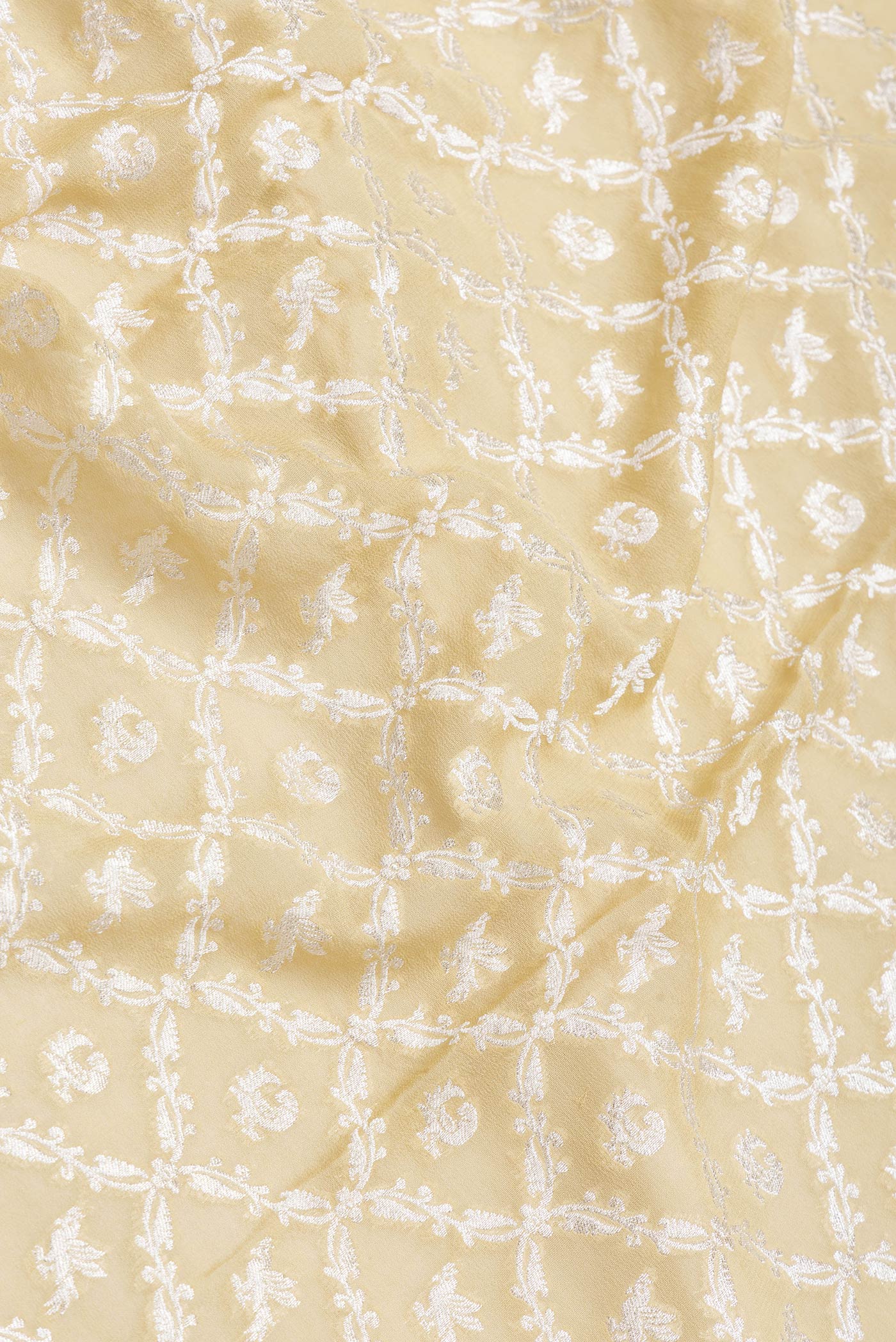 Beige Banarasi Georgette Saree - Image 2
