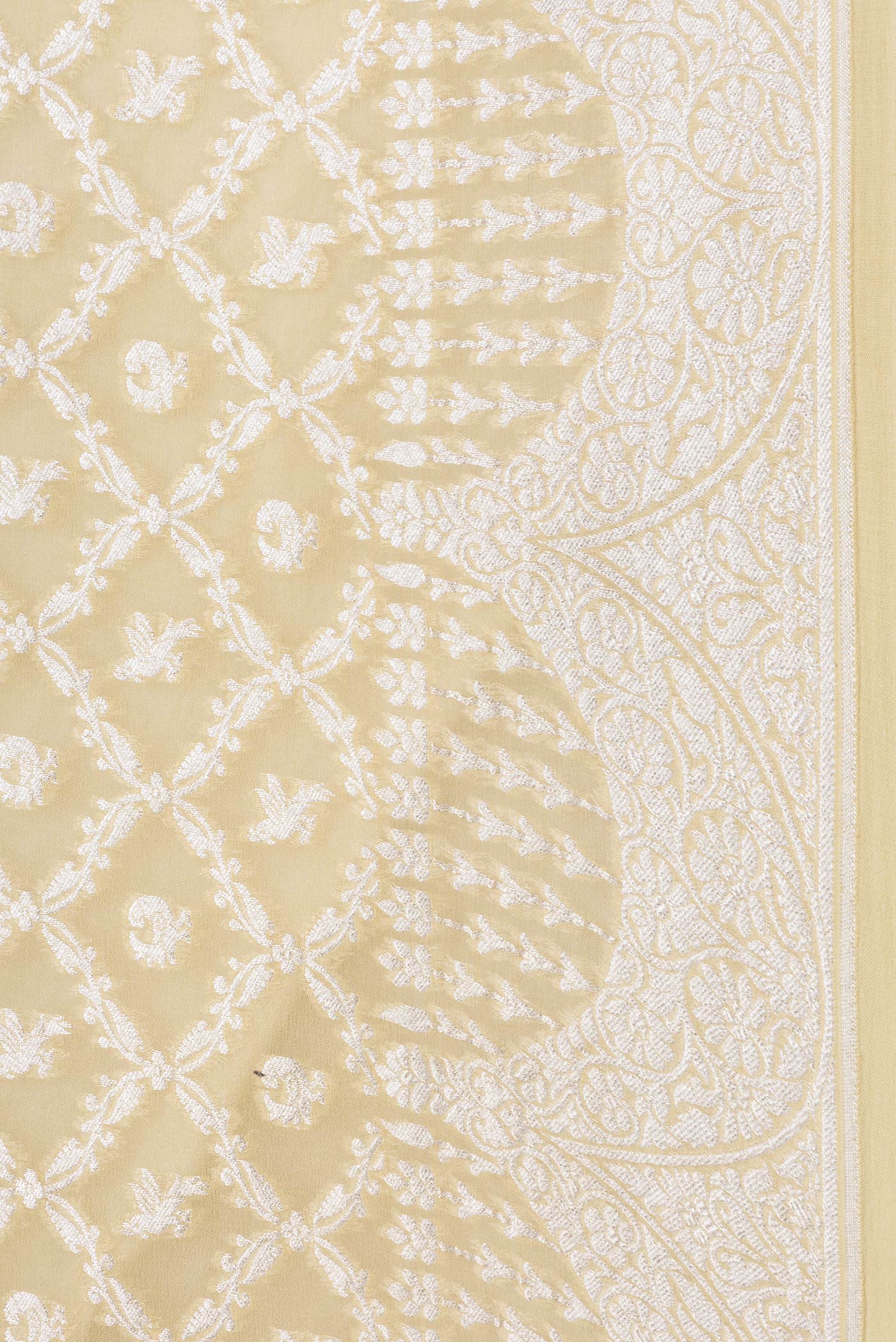 Beige Banarasi Georgette Saree - Image 3