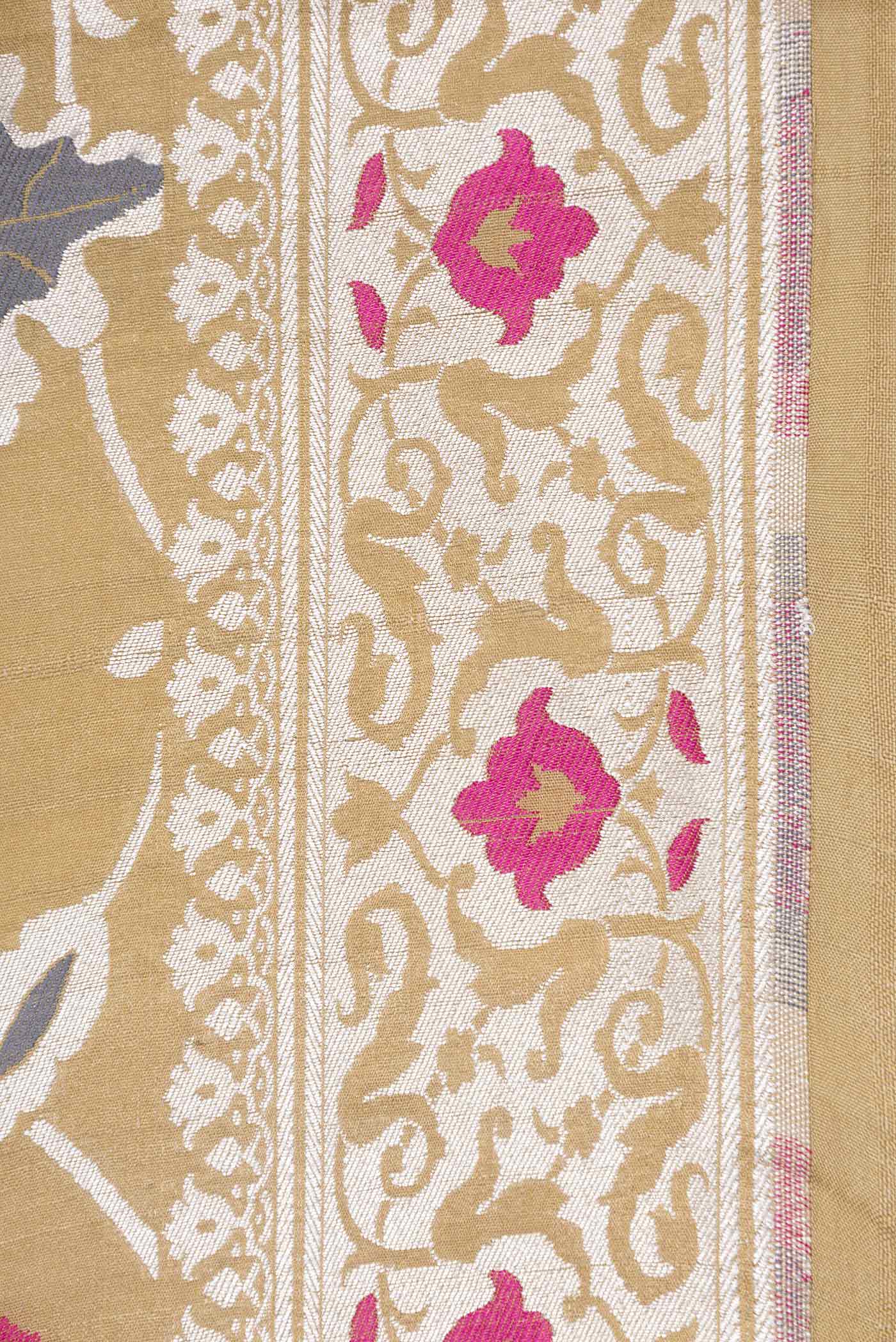 Sandal Dual Tone Banarasi Silk Saree - Image 3