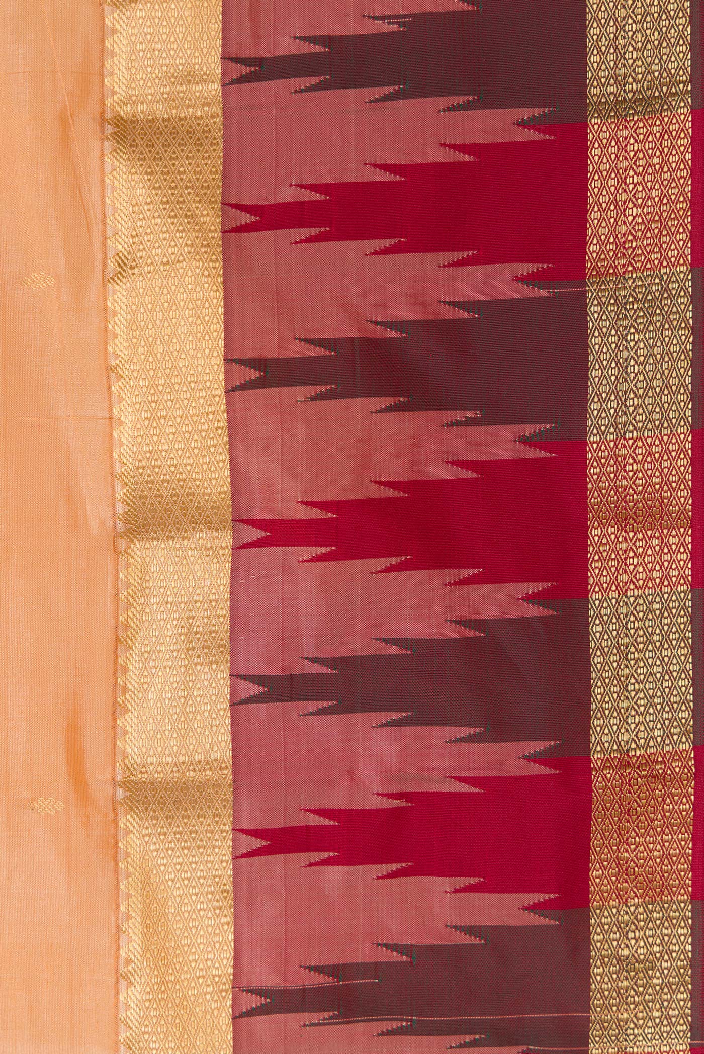 Sandal Dual Tone Bangalore Silk Saree - Image 3