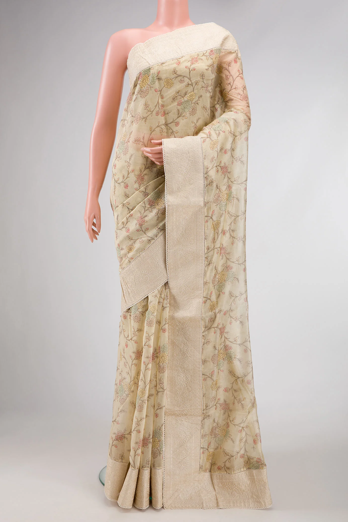 Sandal Chanderi Silk Cotton Saree