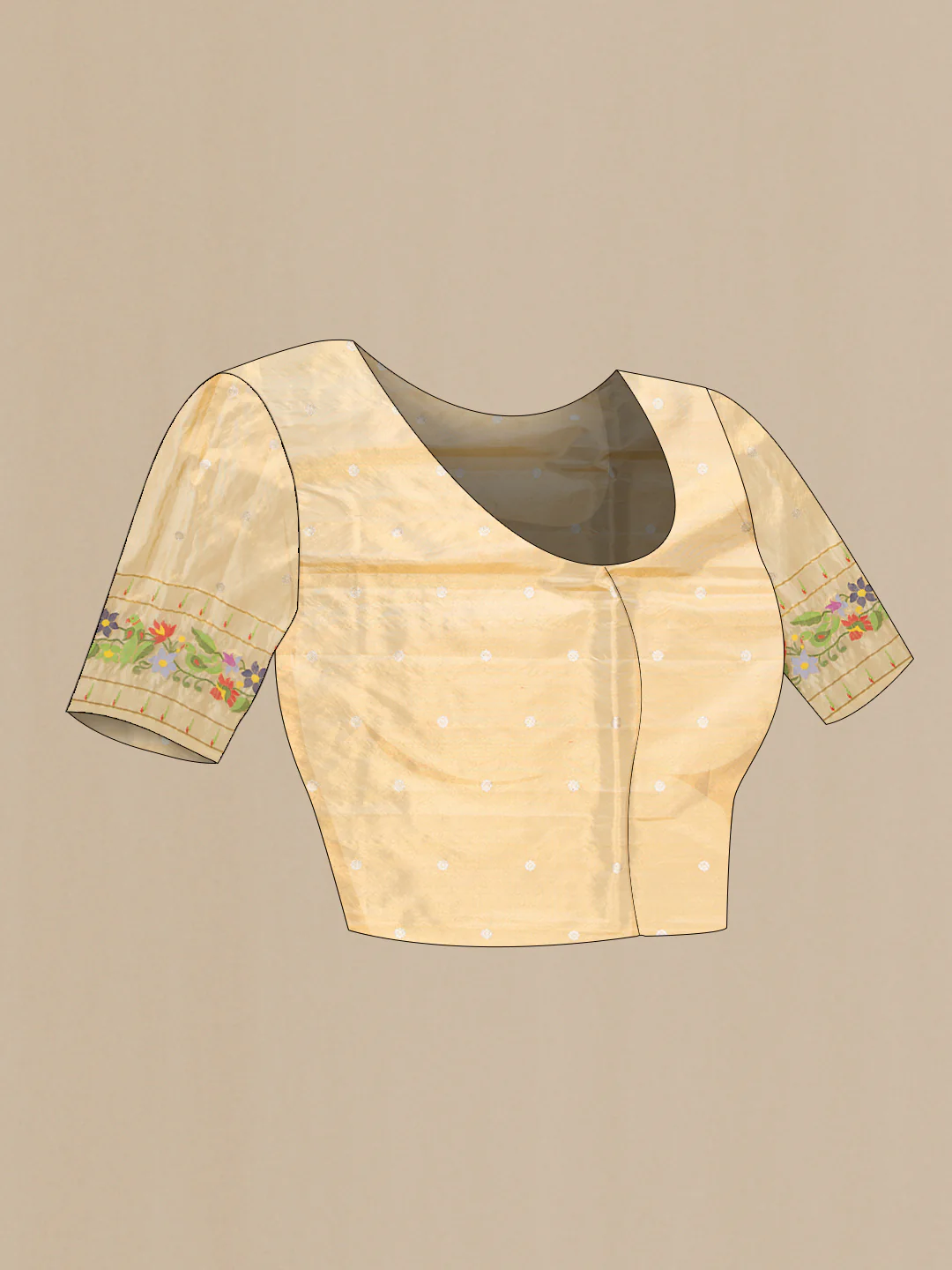 Pure Silk Pure Zari Cream Paithani Saree - Image 5