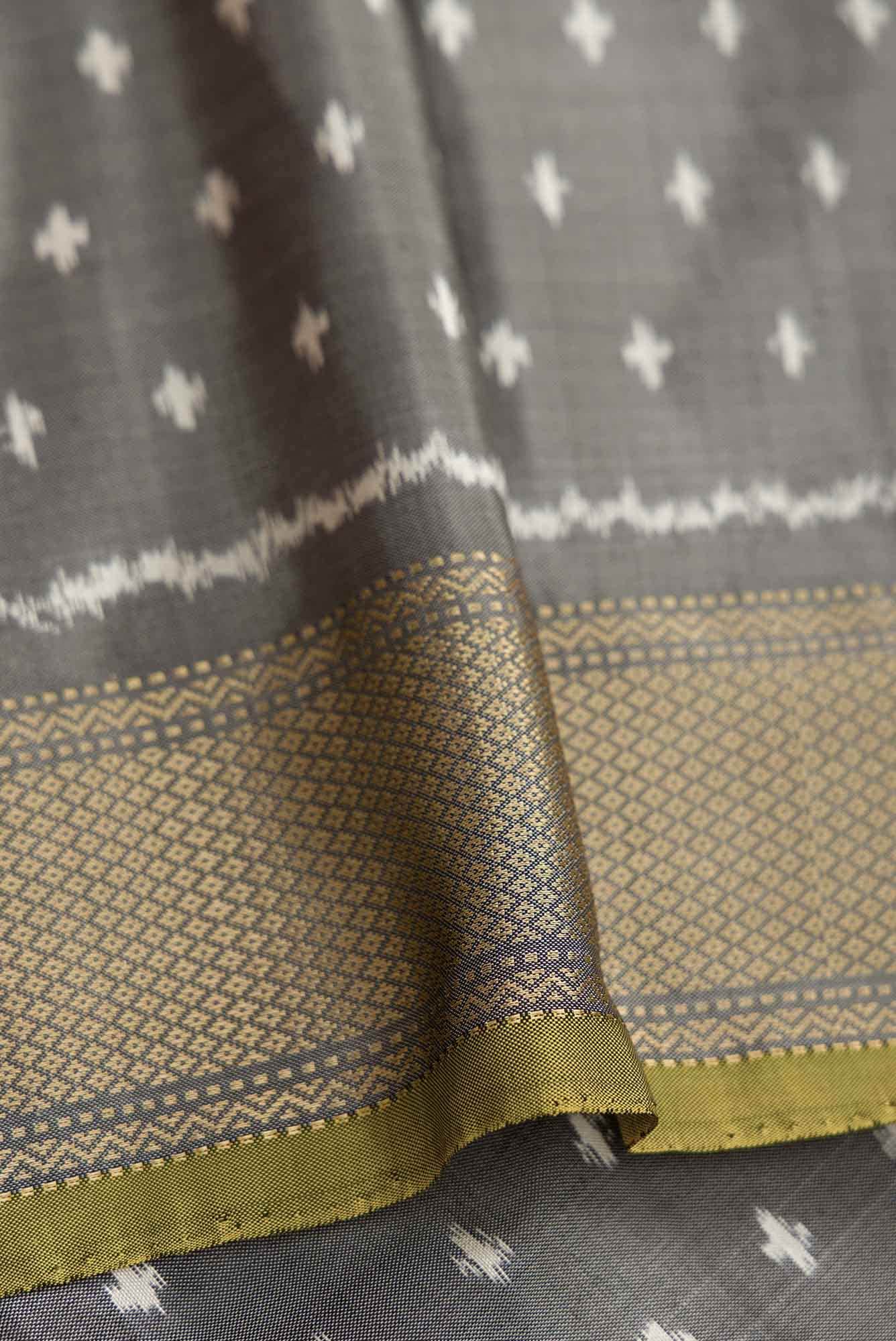 Sandal Dual Tone Double Ikat Saree - Image 6