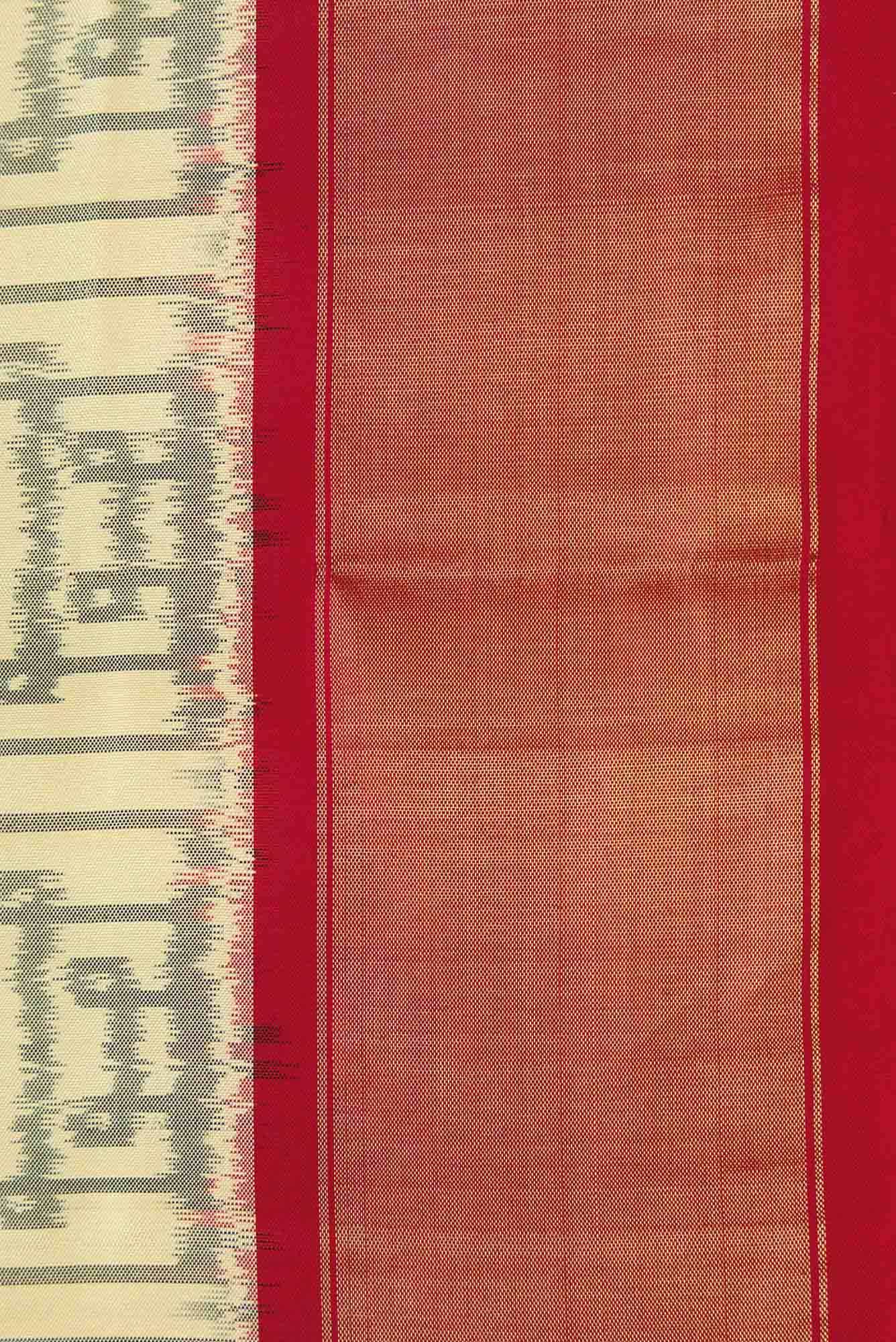 Sandal Dual Tone Double Ikat Saree - Image 5