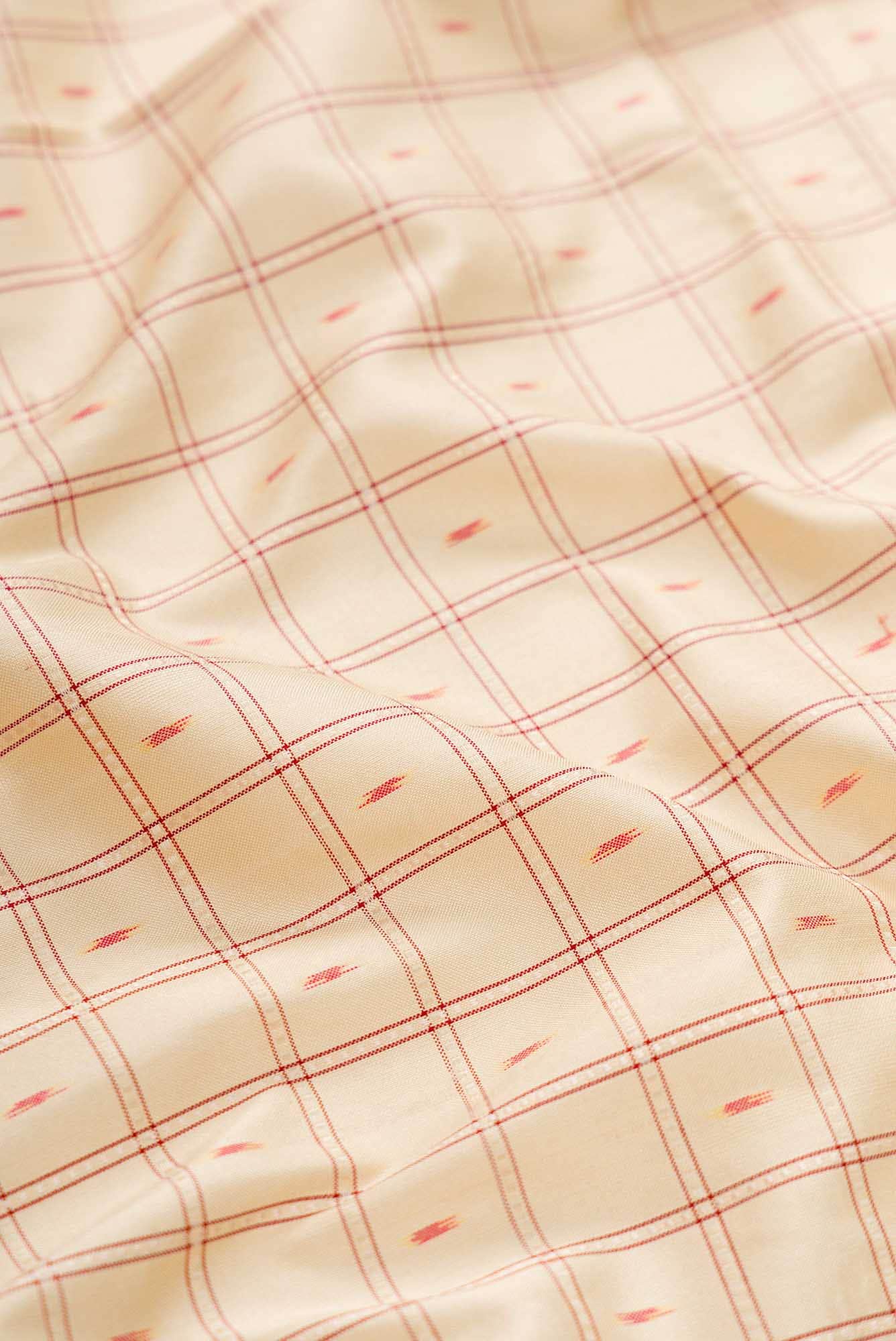 Cream Double Ikat Saree - Image 3