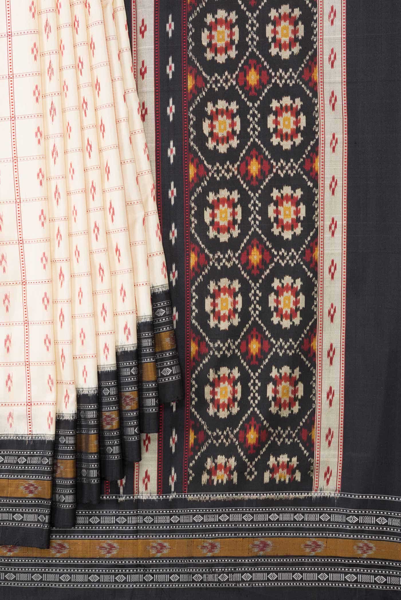 Sandal Dual Tone Double Ikat Saree - Image 2
