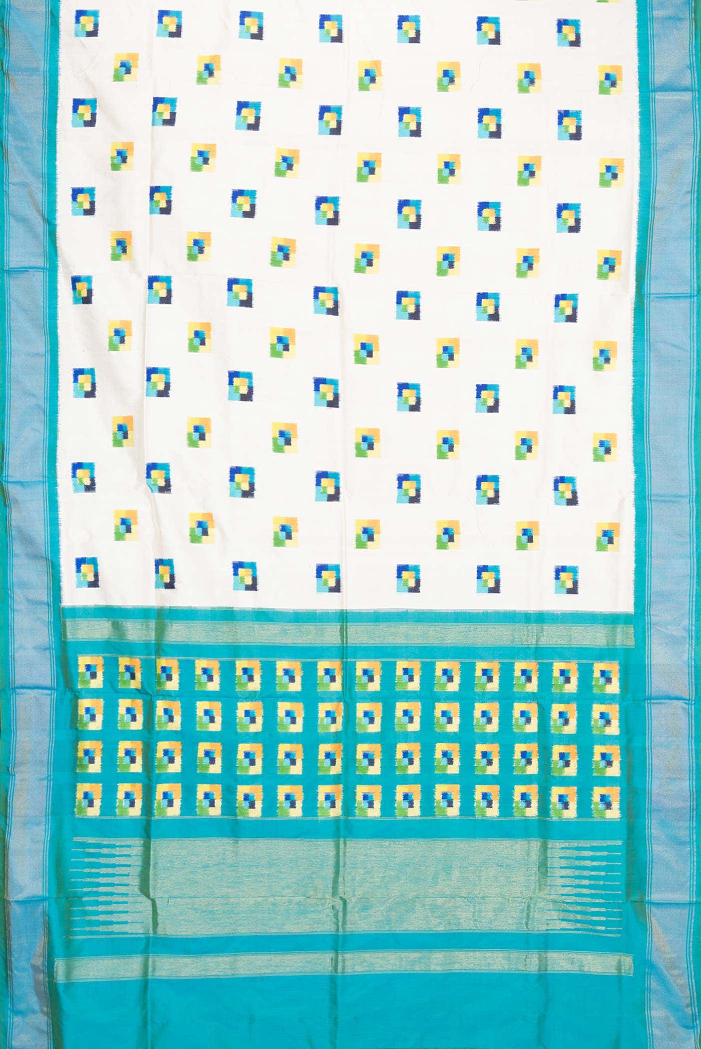 Sandal Dual Tone Double Ikat Saree - Image 4