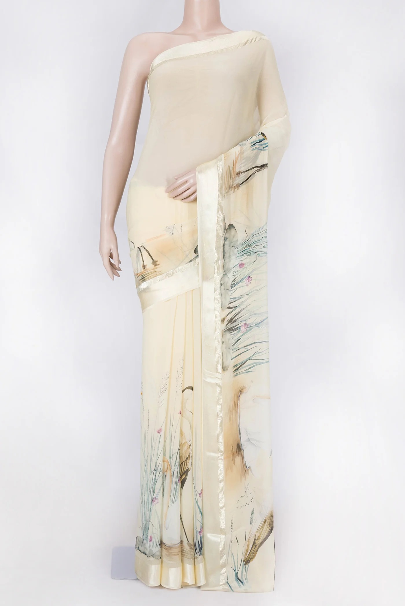 Sandal Dual Tone Georgette Saree