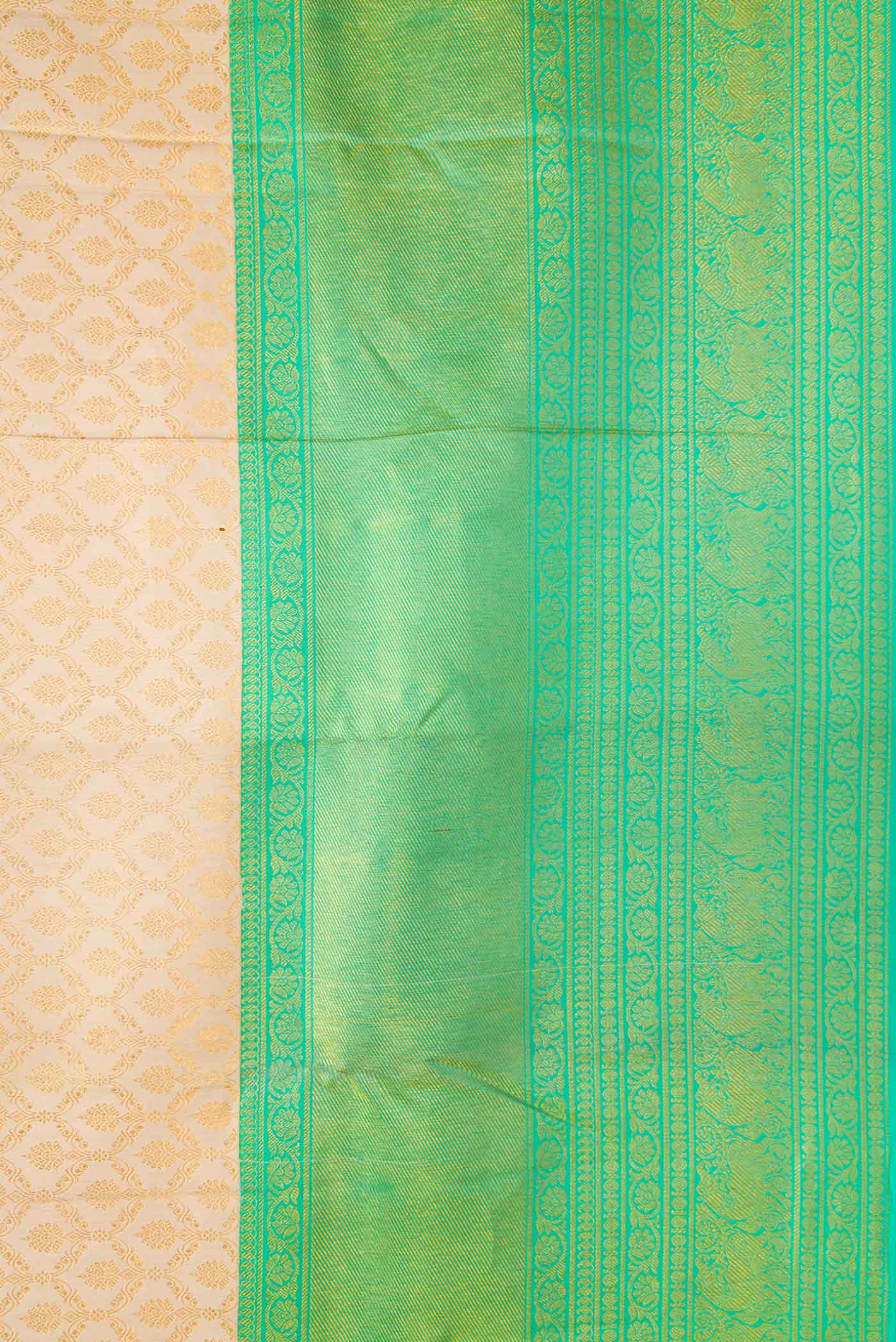 Sandal Dual Tone Kanjivaram Saree - Image 3
