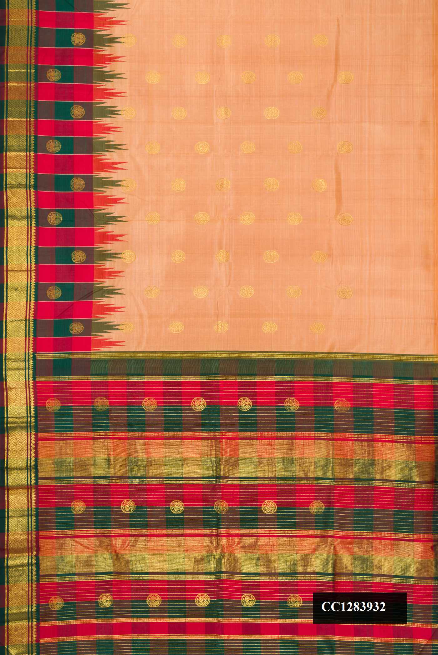 Sandal Dual Tone Kanchipuram Silk Saree