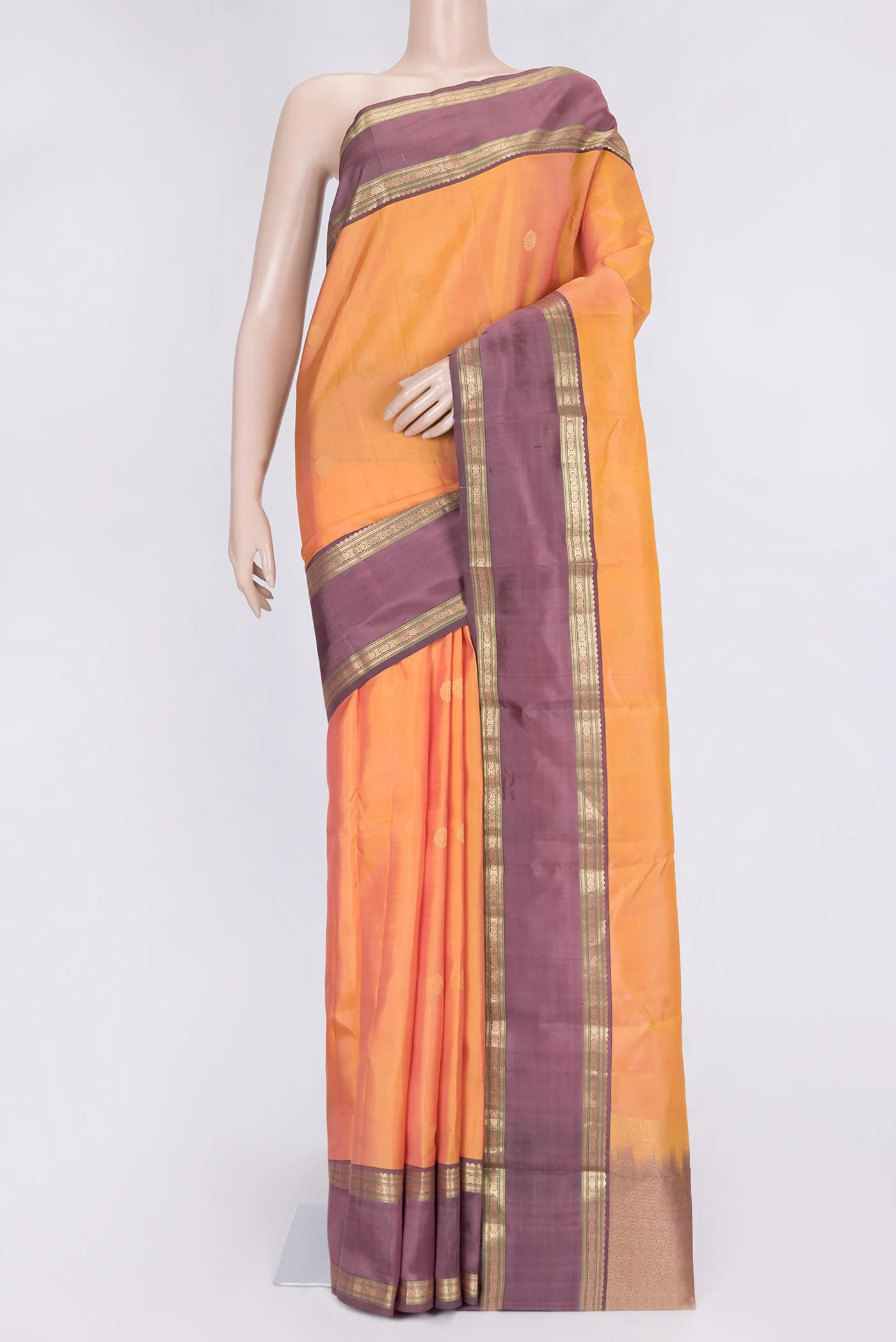 Yellow Dual Tone Kanchipuram Silk Saree