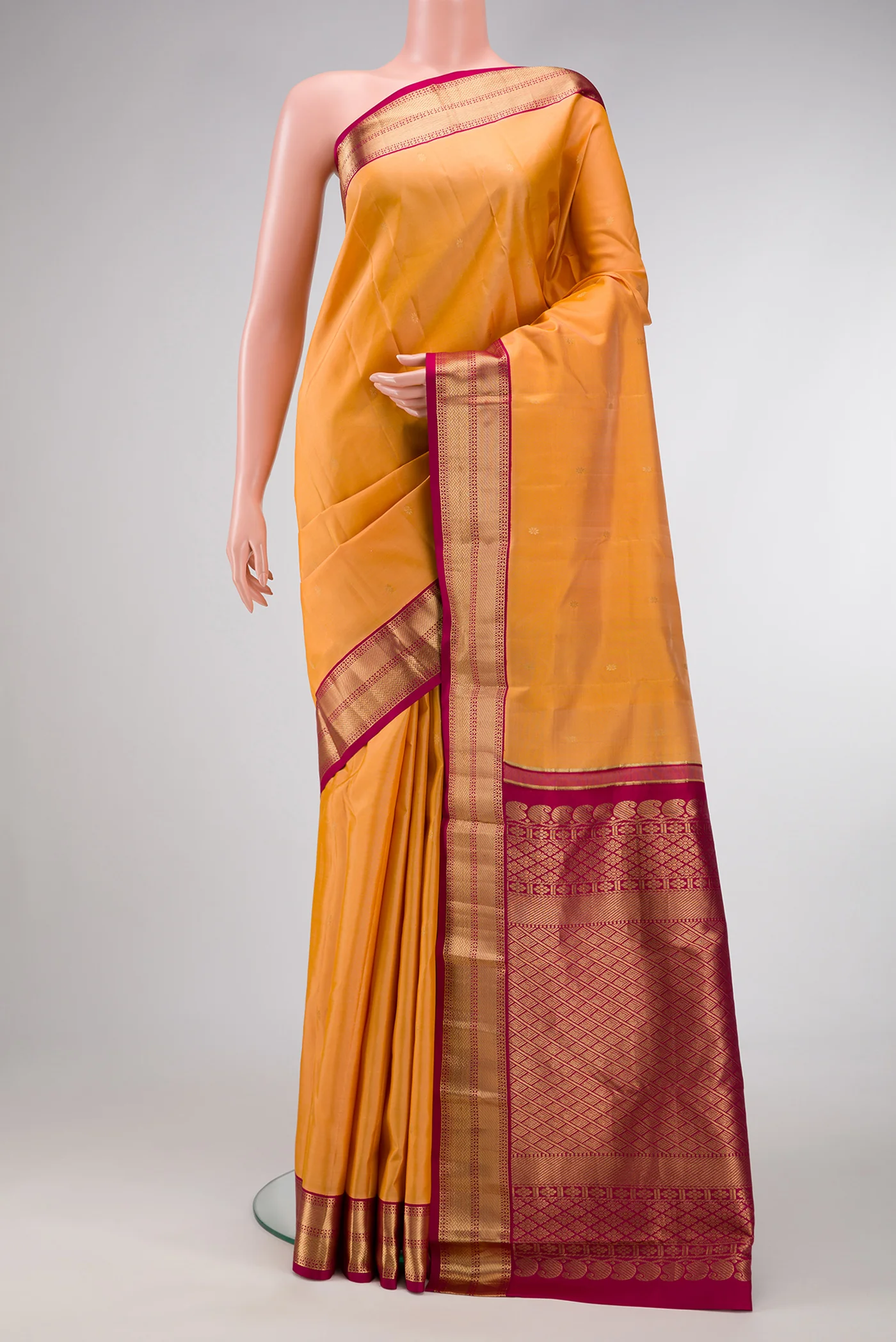 Sandal Kanchipuram Silk Saree