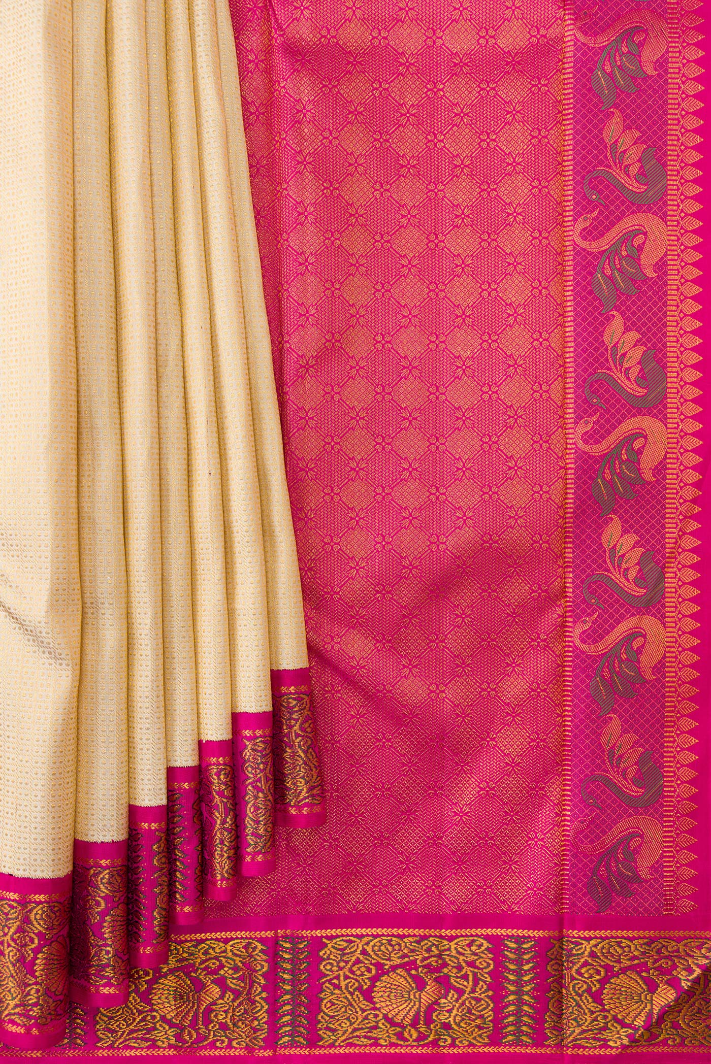Sandal Kanchipuram Silk Saree - Image 4