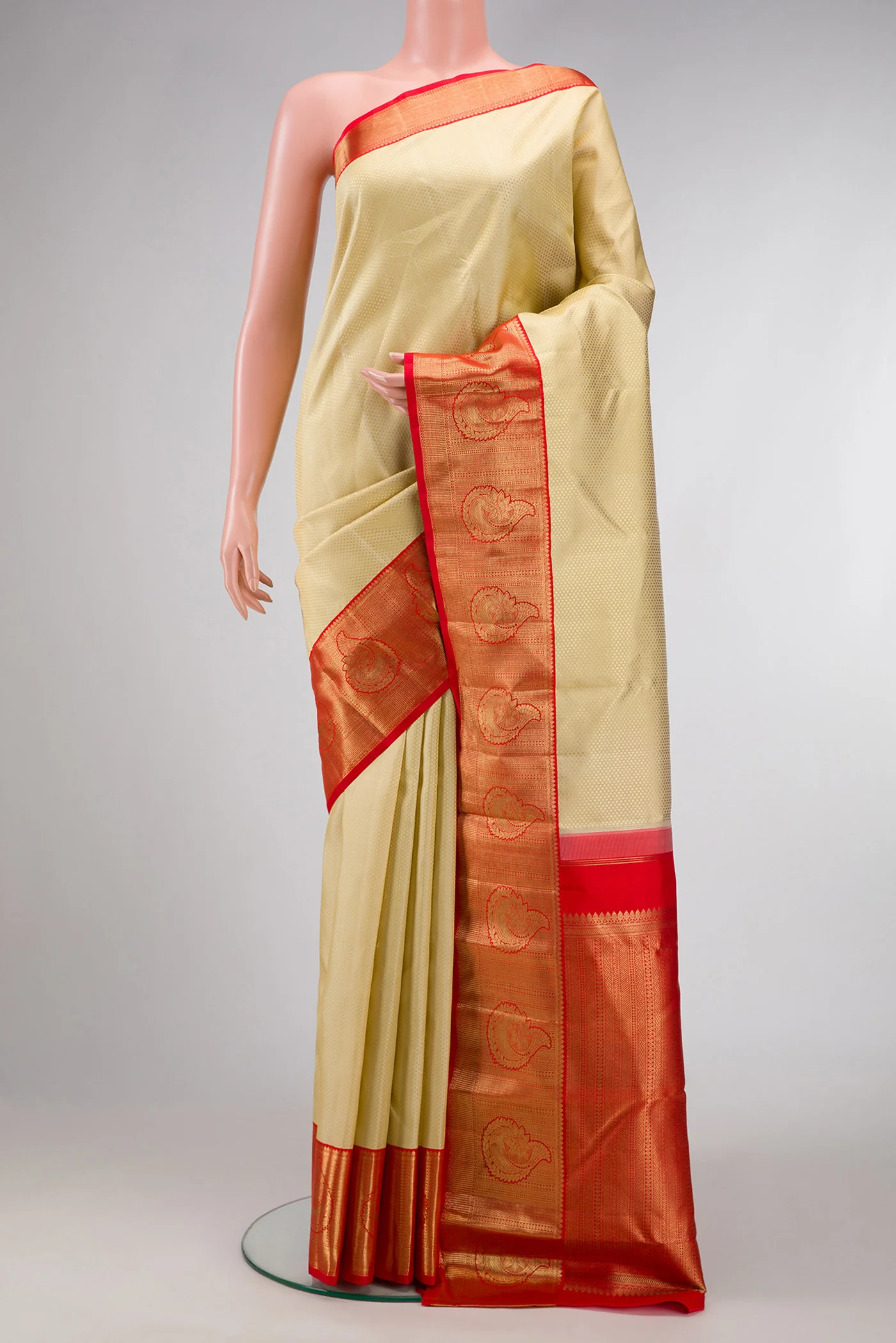 Sandal Kanchipuram Silk Saree