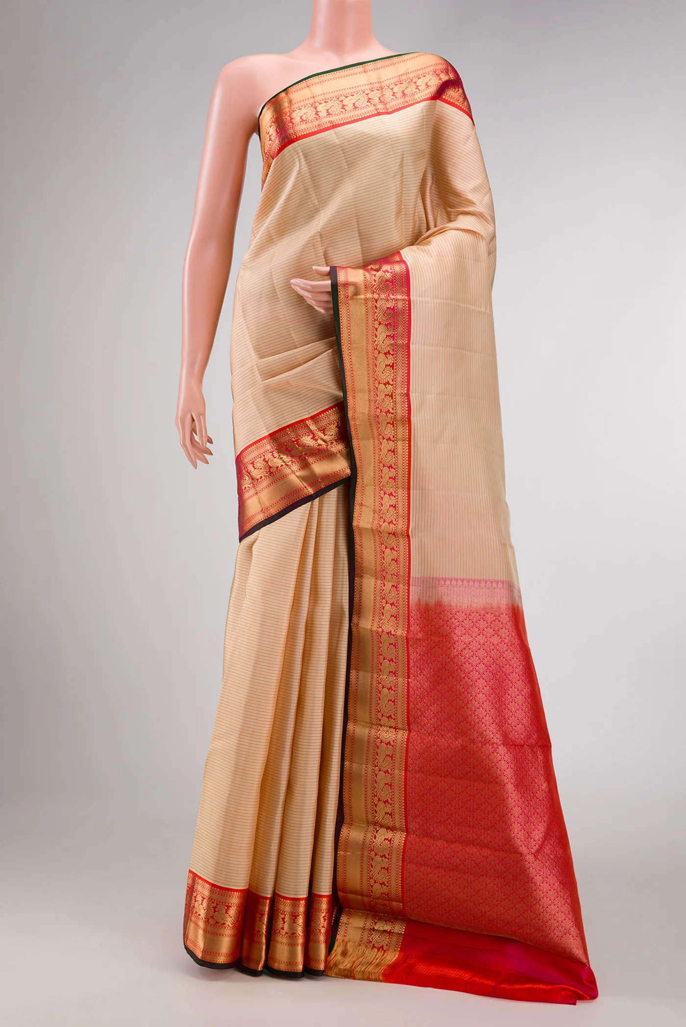 Sandal Kanchipuram Silk Saree