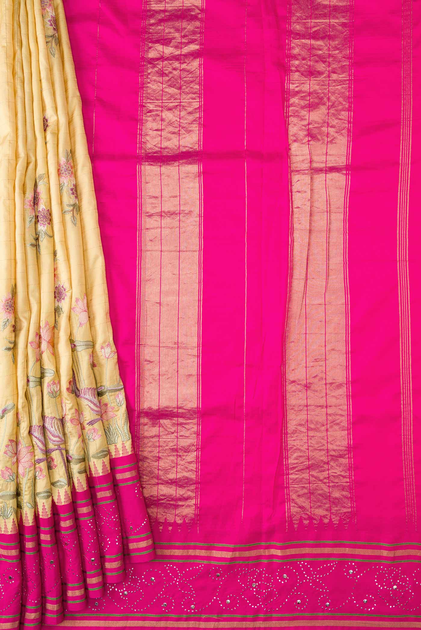 Sandal Dual Tone Kanchipuram Silk Saree - Image 4