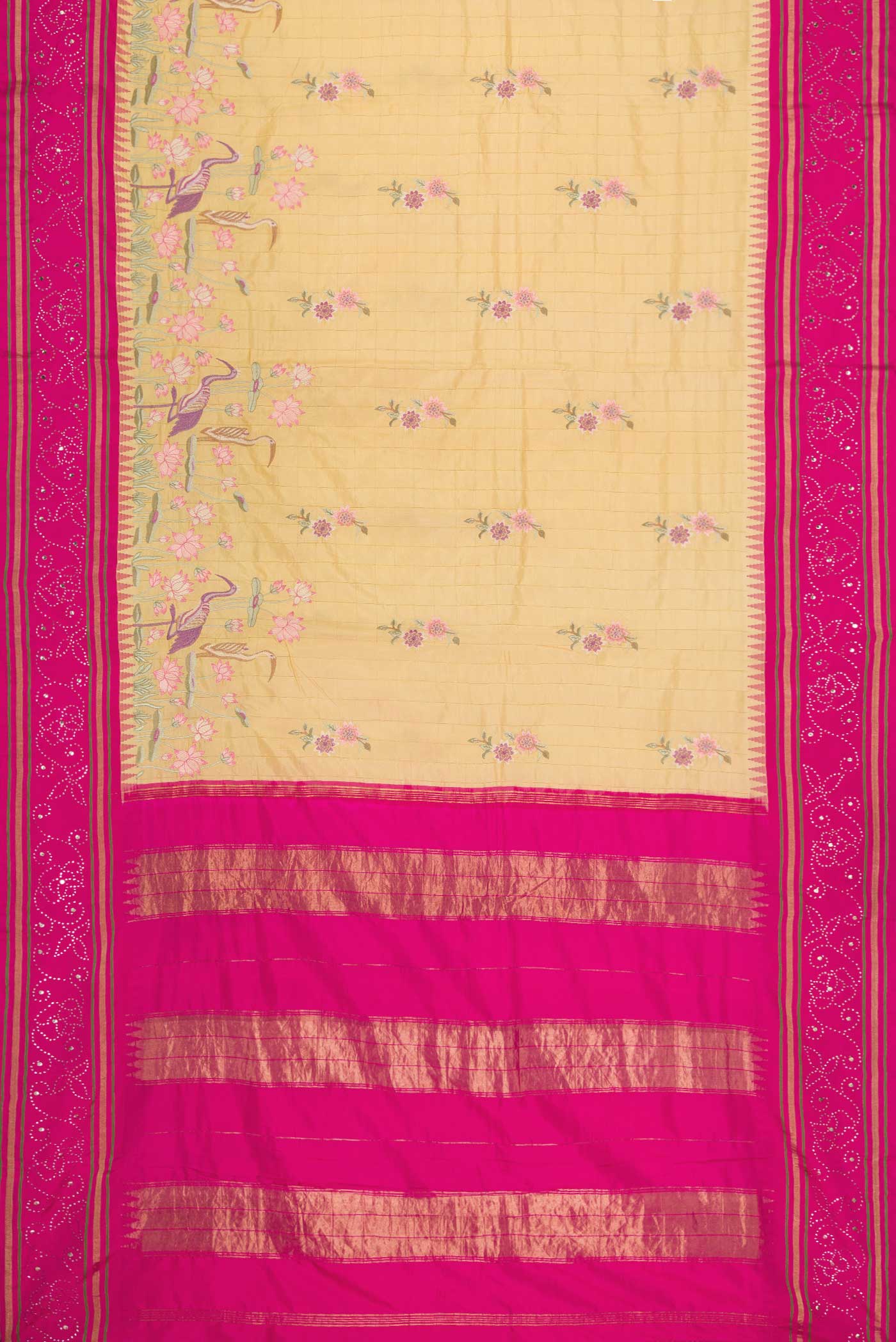Sandal Dual Tone Kanchipuram Silk Saree - Image 6